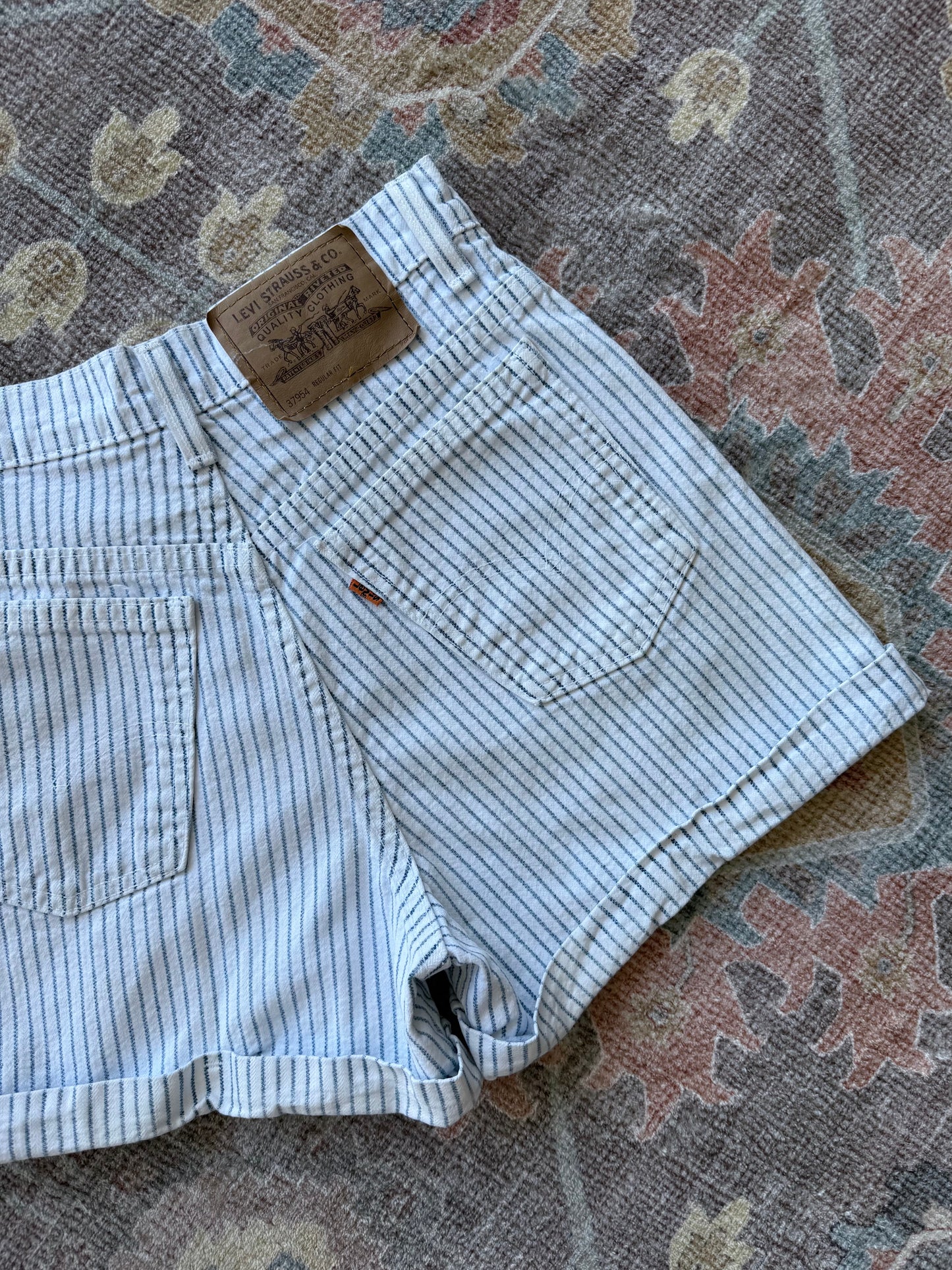 Pinstripe Levi’s Denim Shorts - 26” x 3”