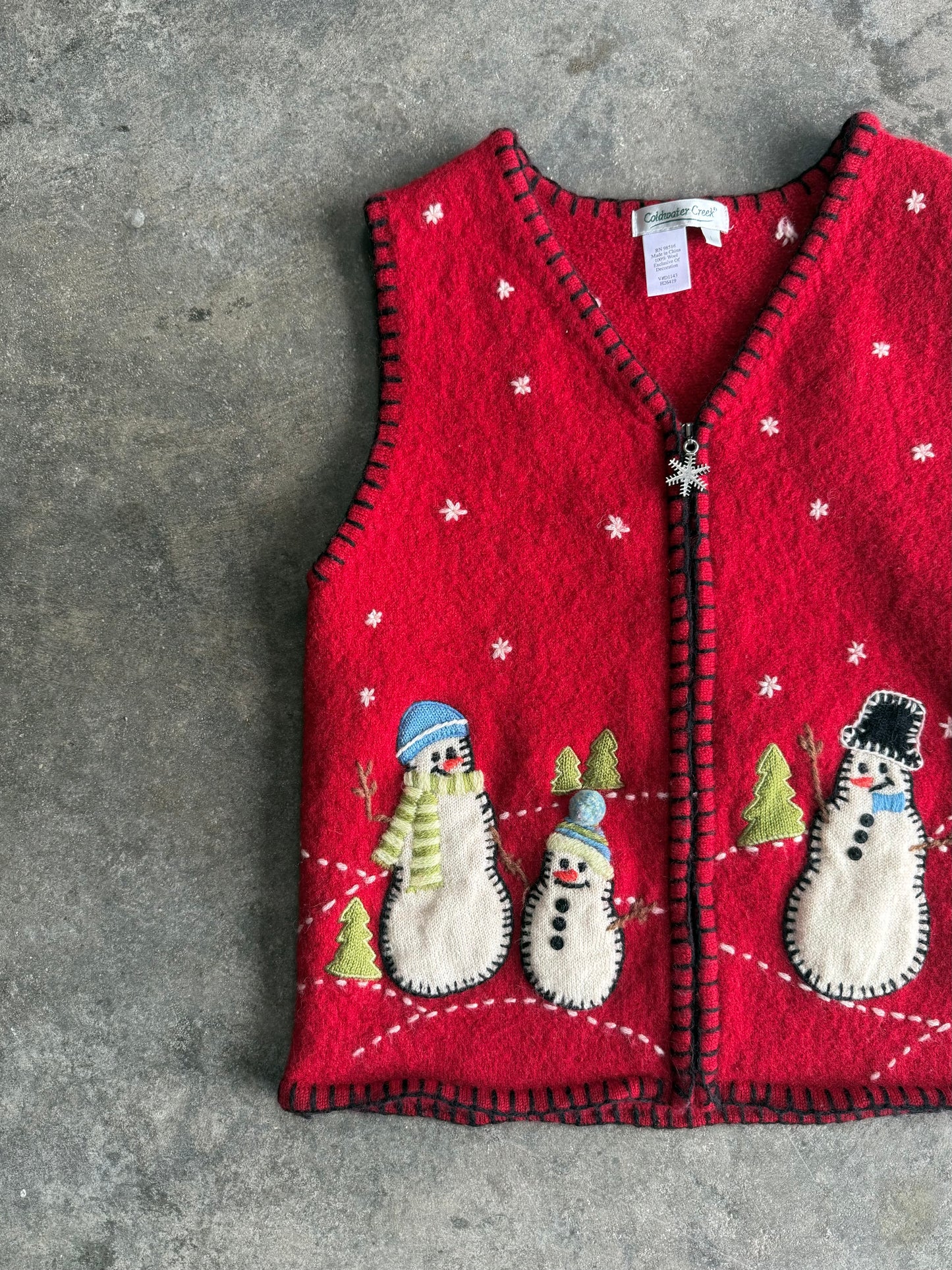 Snowman Wool Vest - L