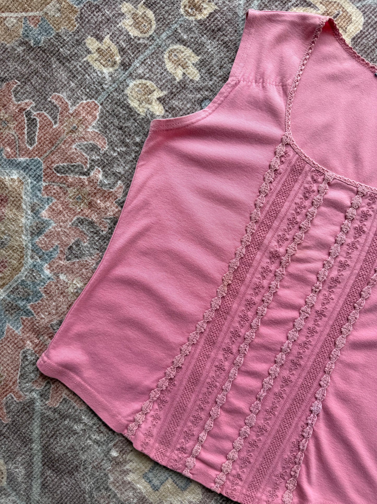 Lace Trim Tank - L