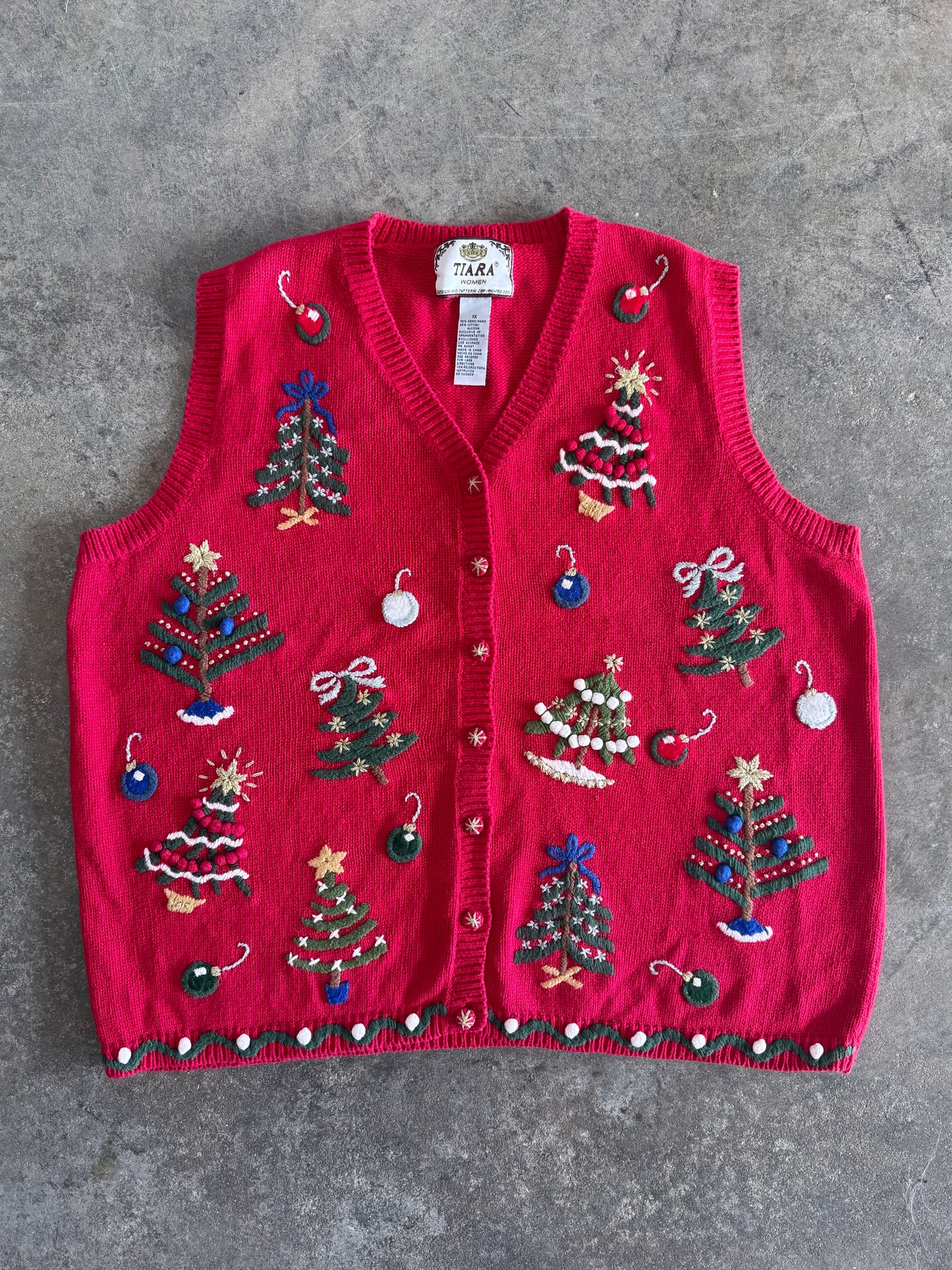 Christmas Tree Sweater Vest - XL