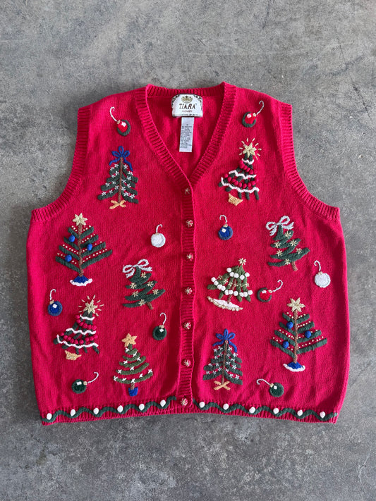 Christmas Tree Sweater Vest - XL