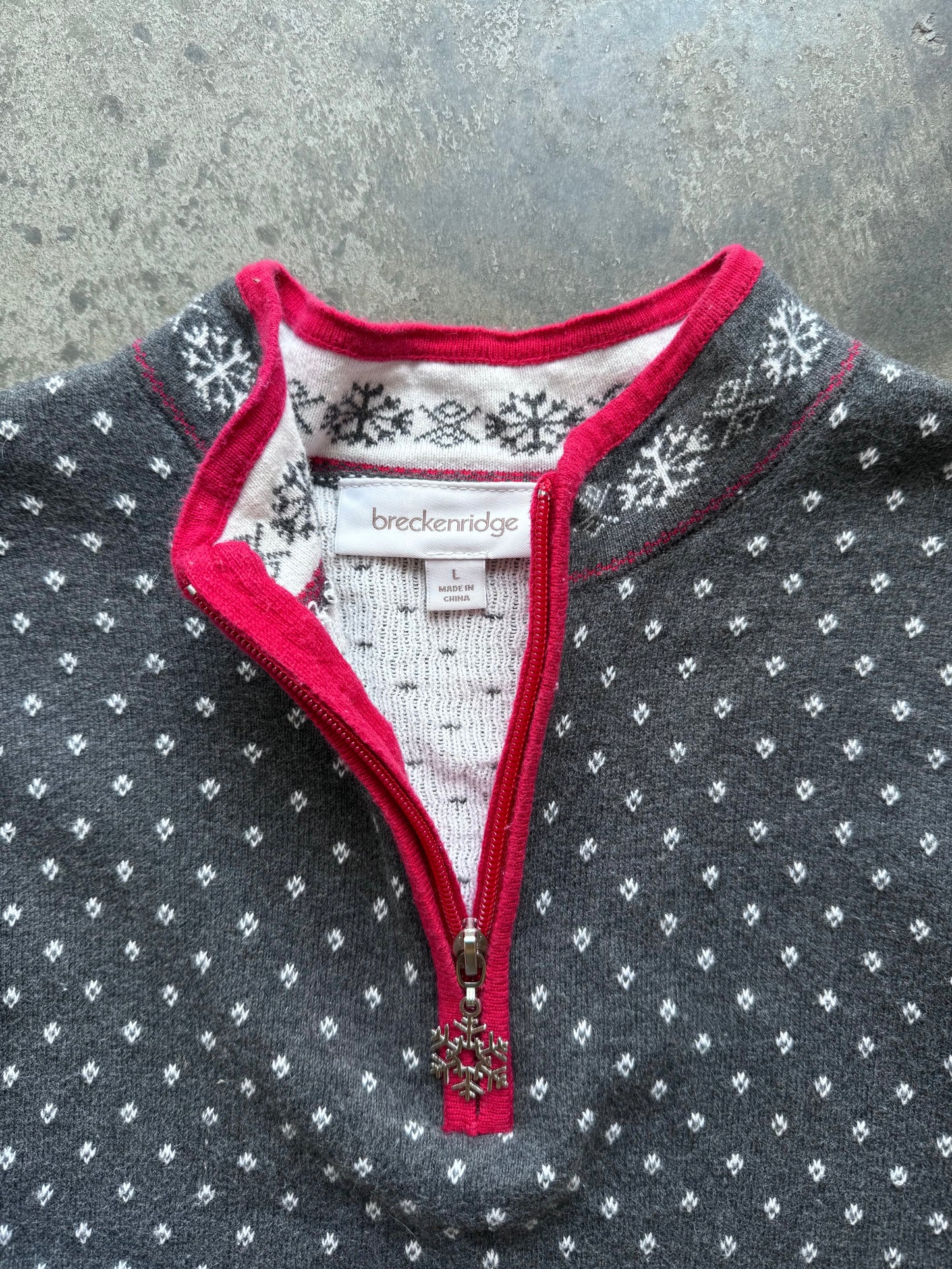 Wintry Knit Quarterzip - L