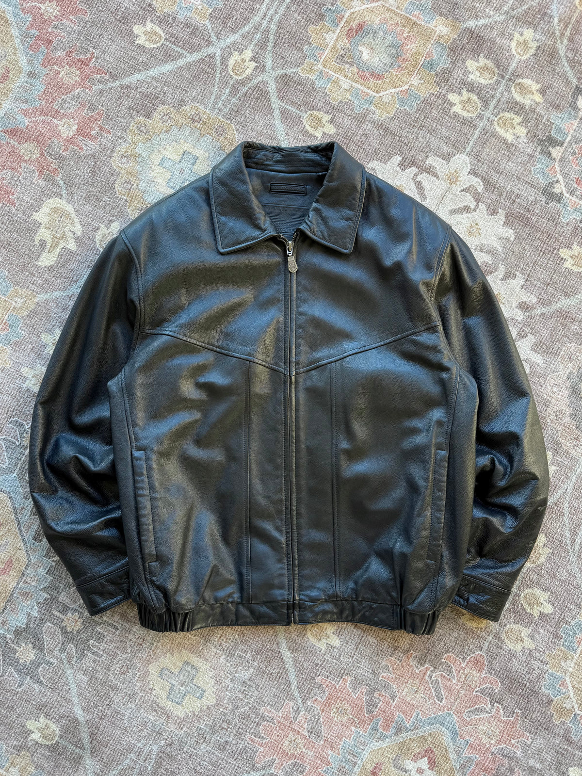 Leather Bomber Jacket - M