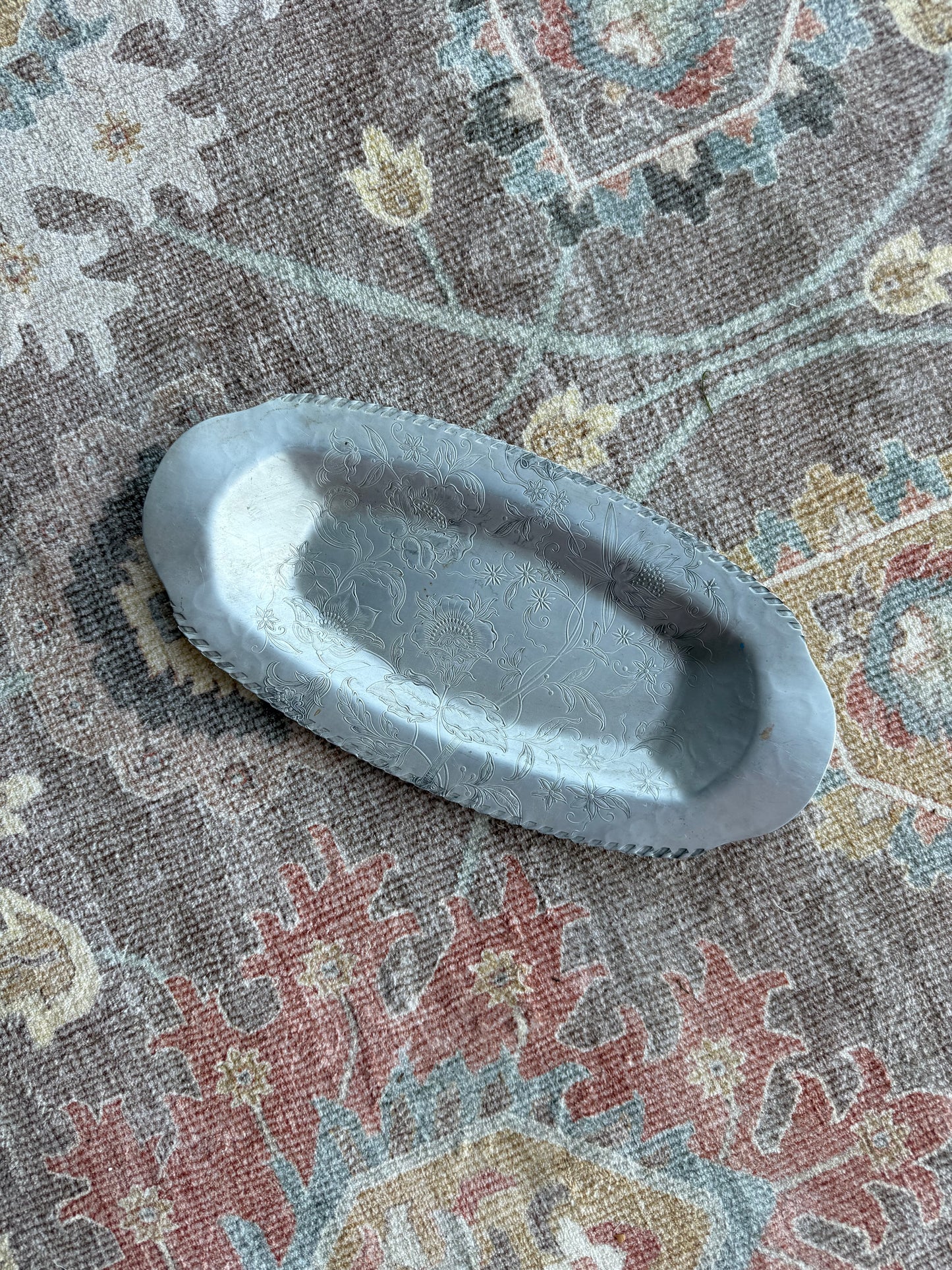 Silver Flower Tray