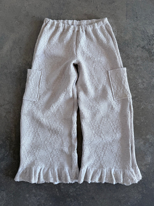 Wide Leg Frilly Pants - S/M