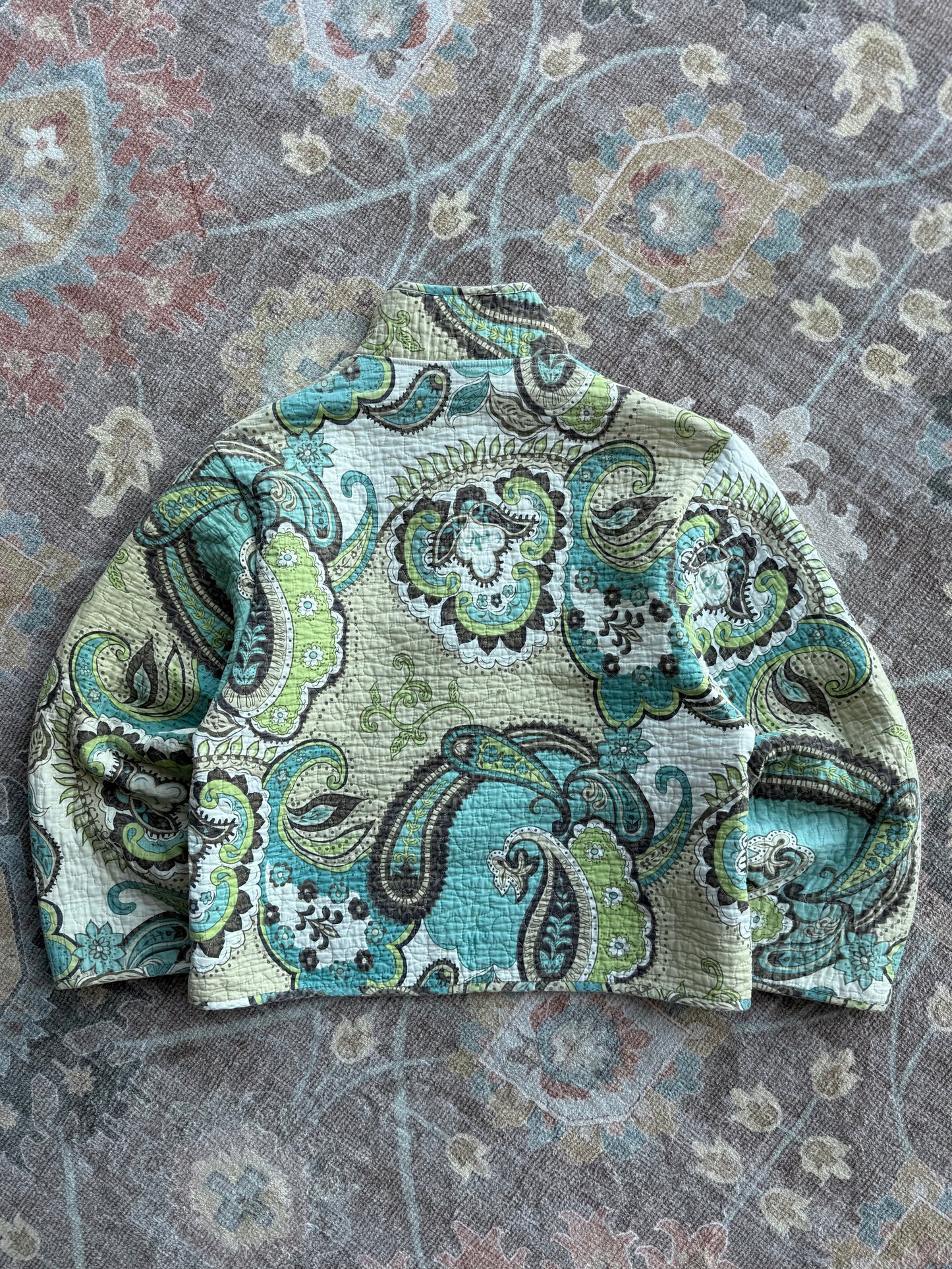 Quilt Snap Button Pullover - S