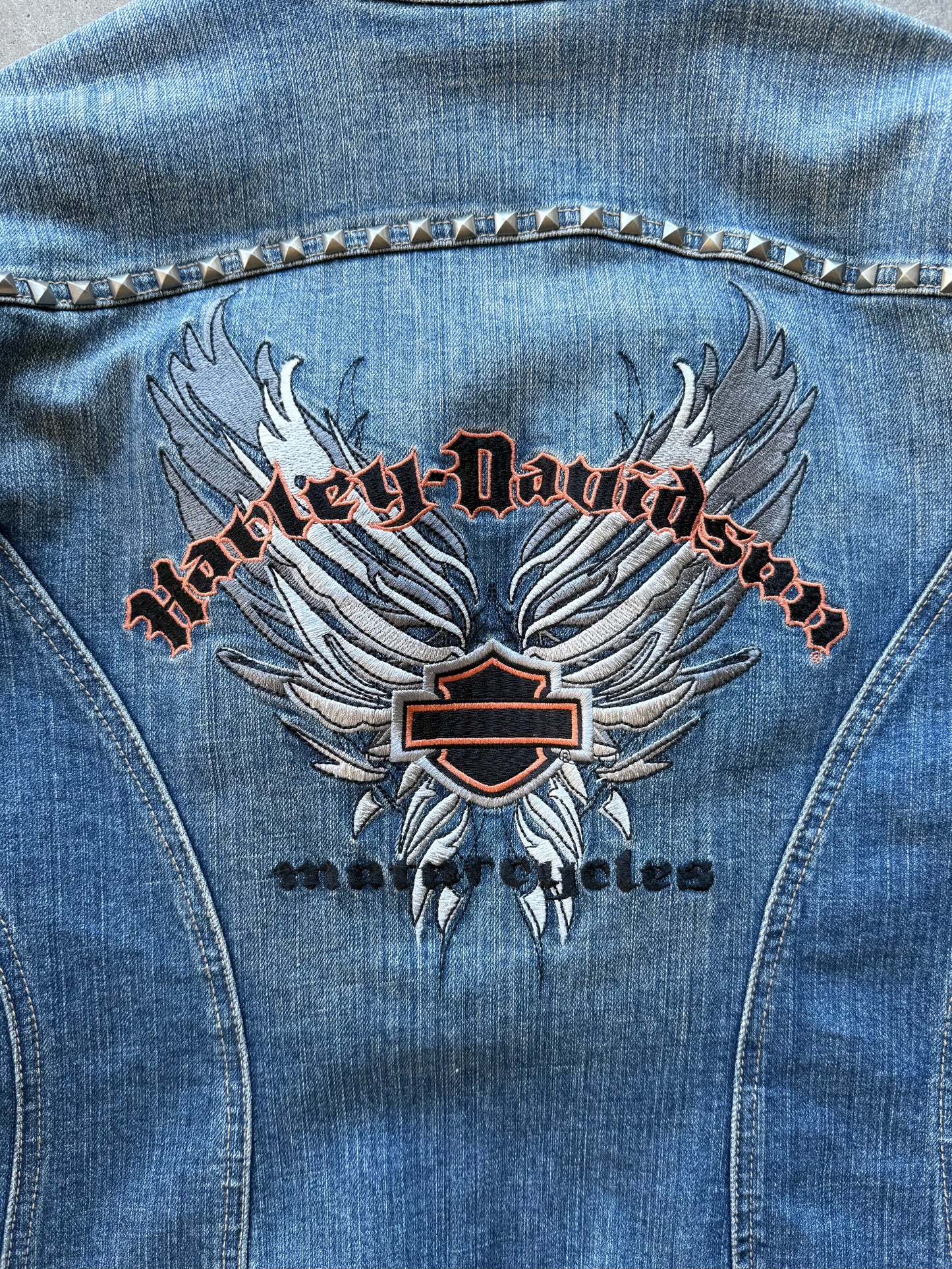 Harley Denim Zip Up Jacket - L