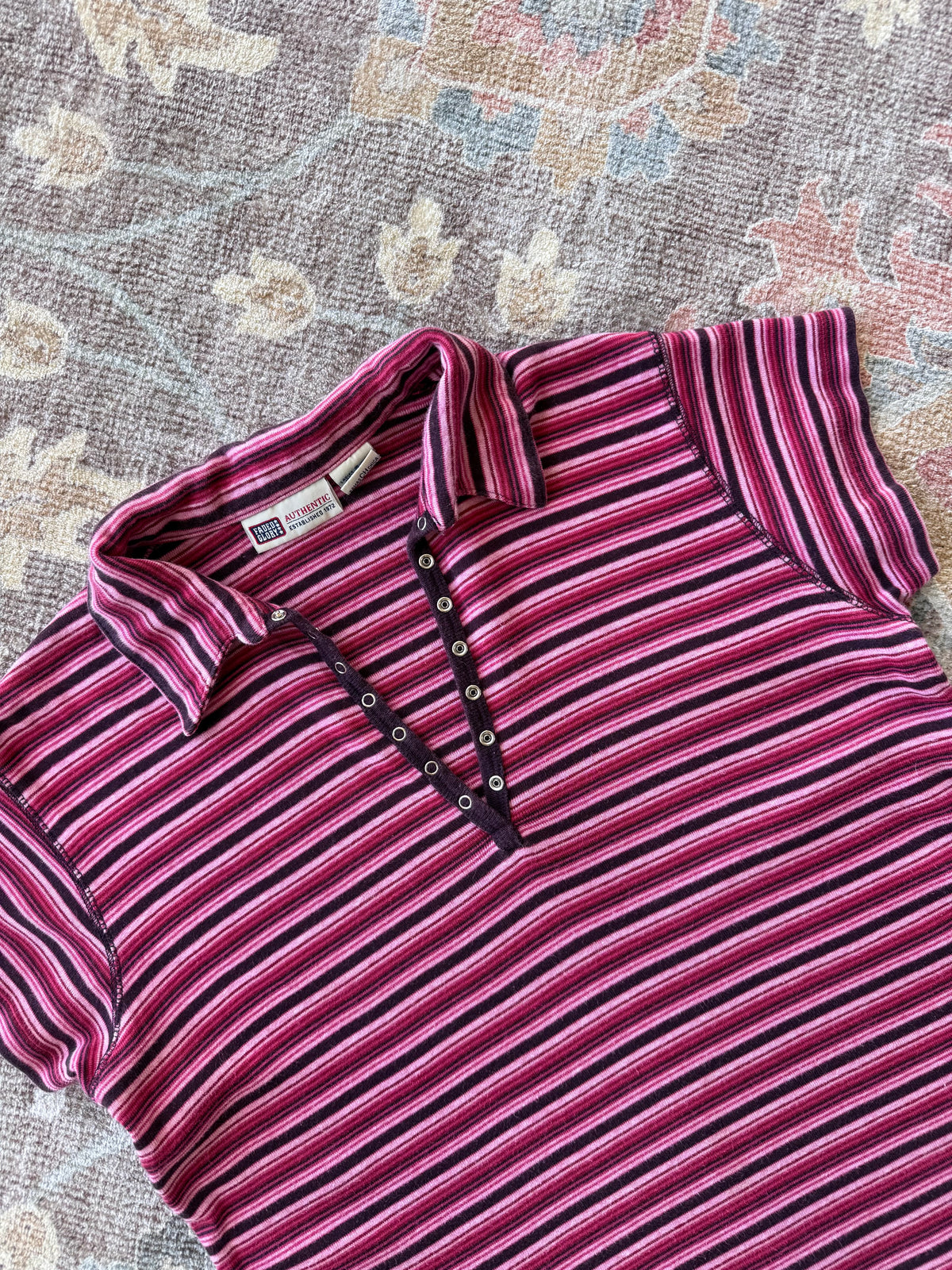 Striped Button Top - S