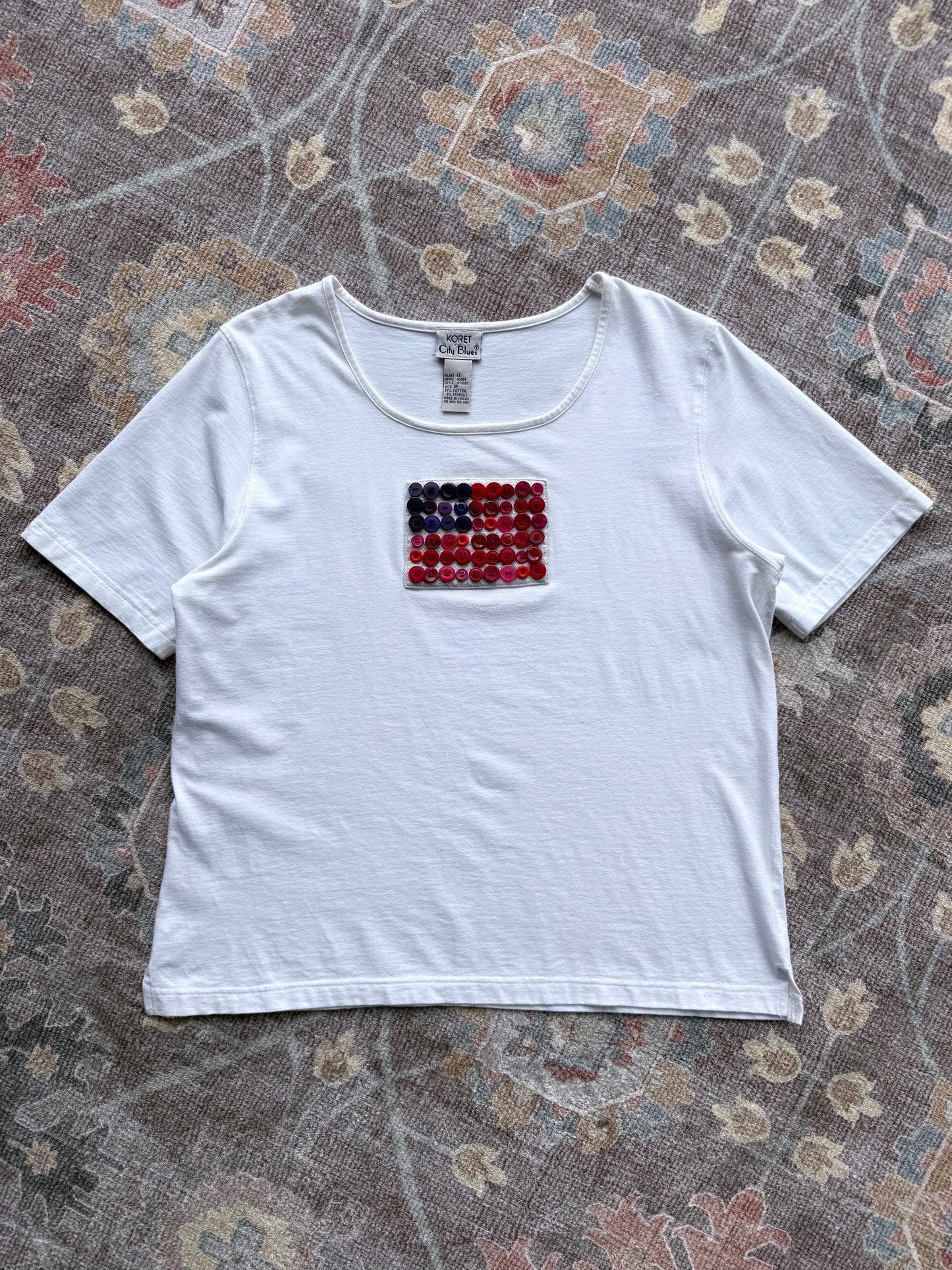 Flag Button Tee - M