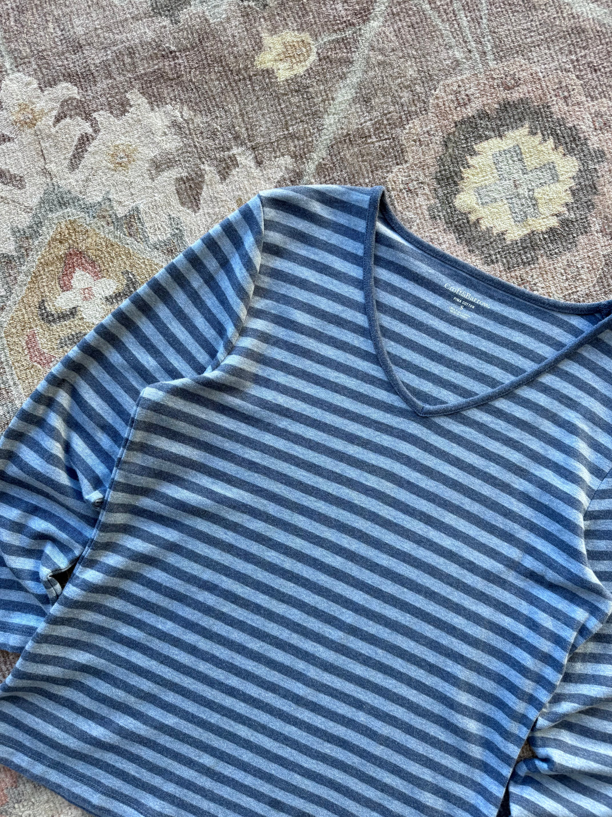 Striped 3/4 Sleeve Top - S