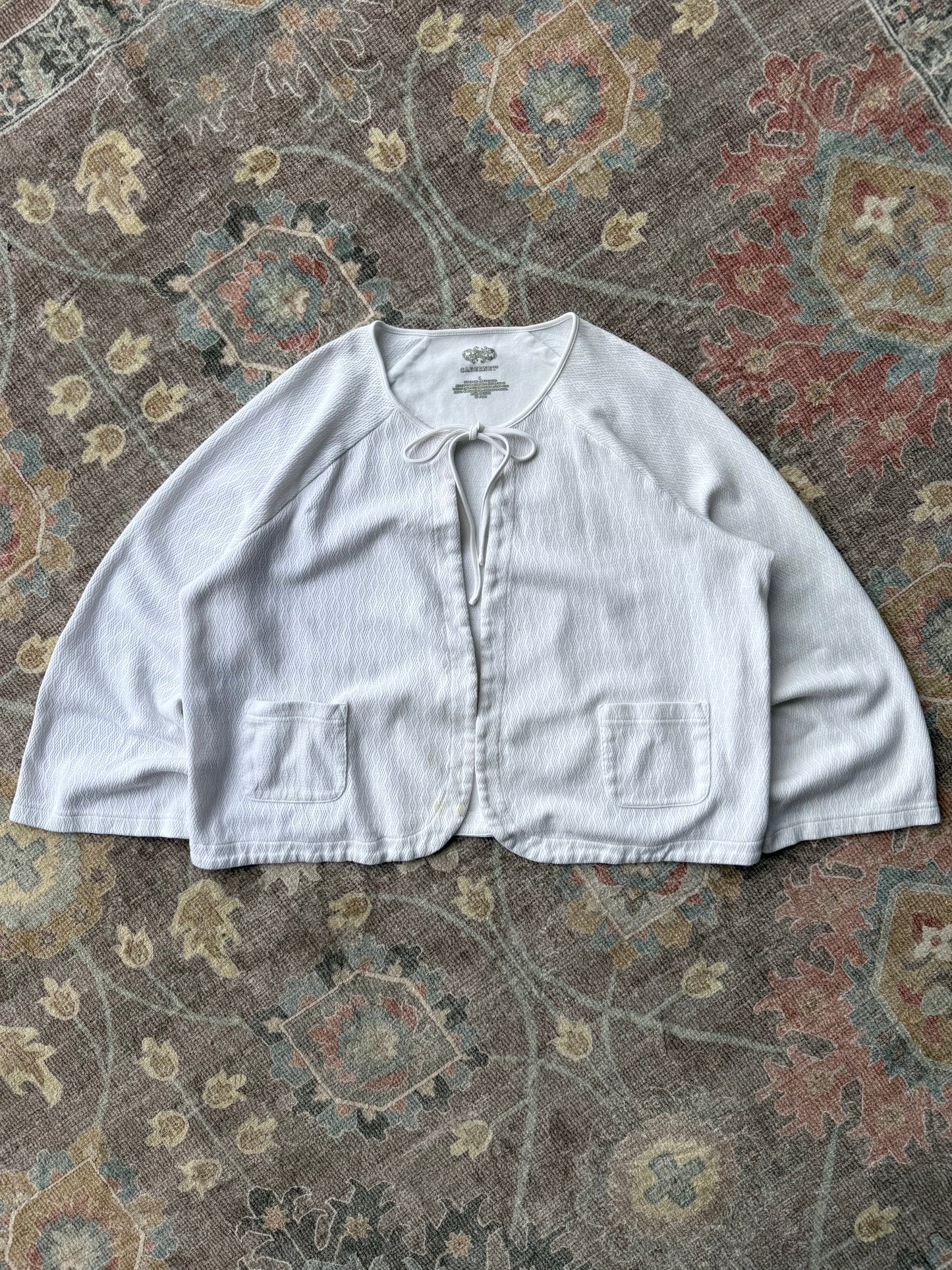 Tie Pointelle Cardigan - L