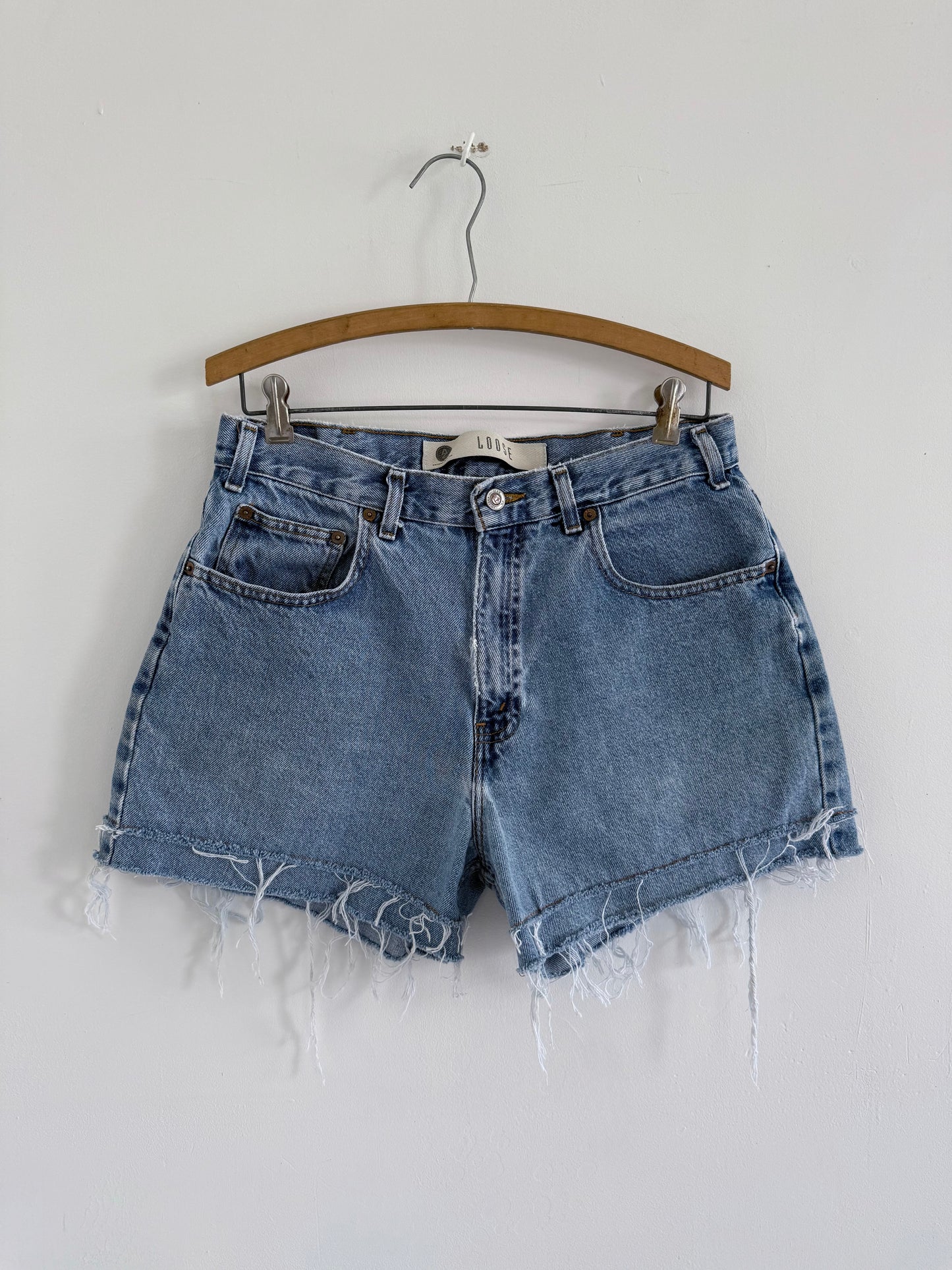Double Fray Denim Shorts - 30x2.5