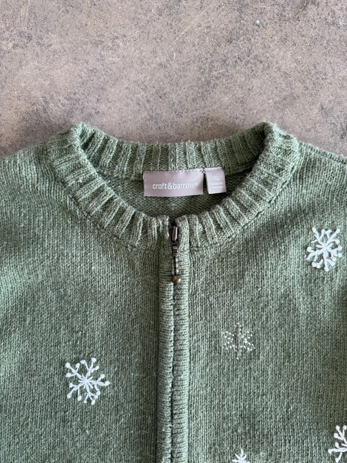 Snowman Zip Up Cardigan - XL