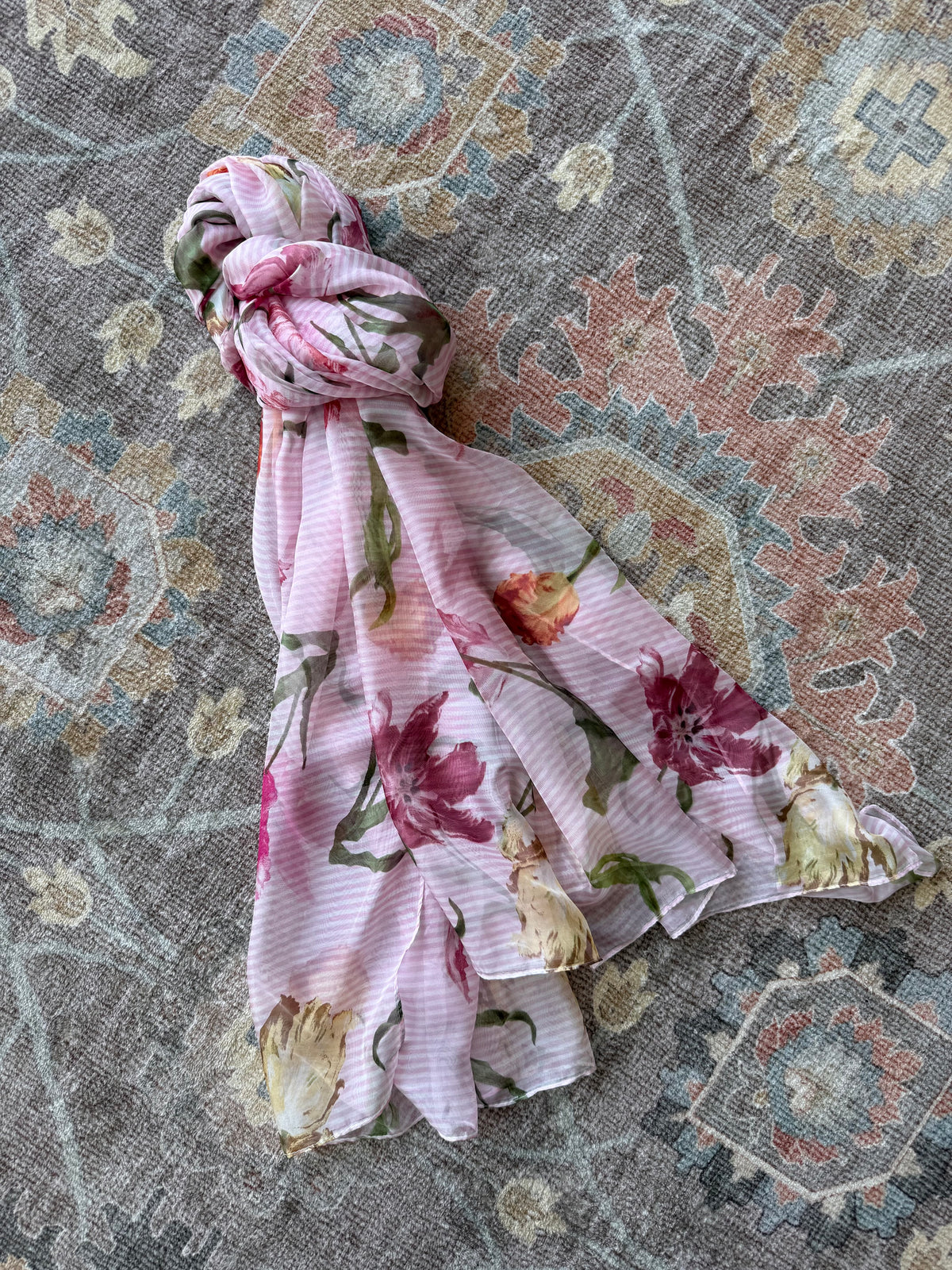 Sheer Flower Scarf