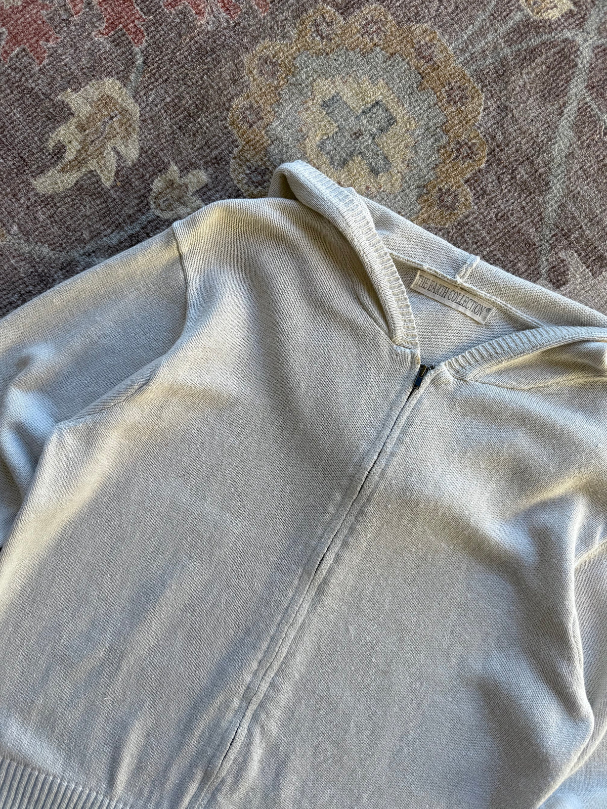 Knit Zip Up Cardigan - L