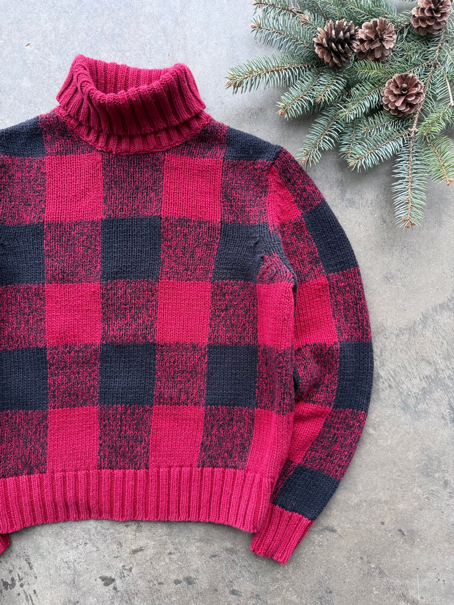 Plaid Turtleneck - M