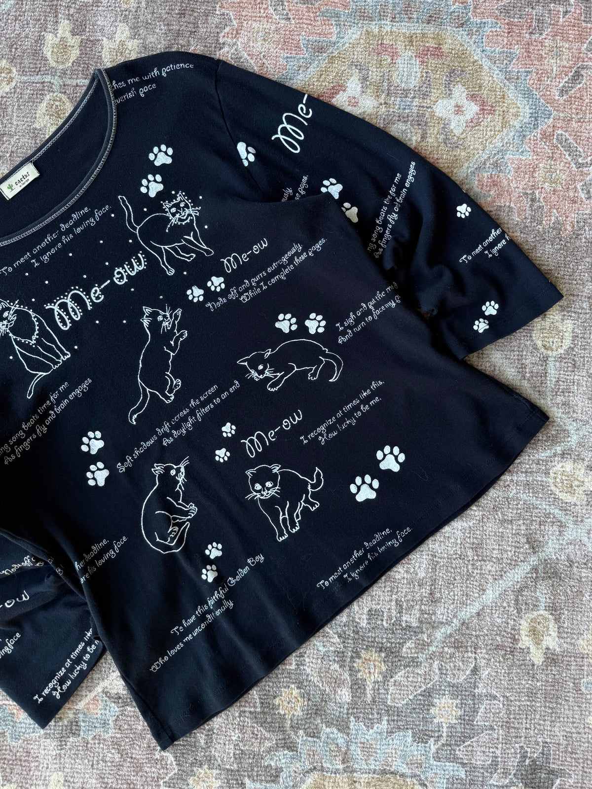Cat 3/4 Sleeve Top - XL