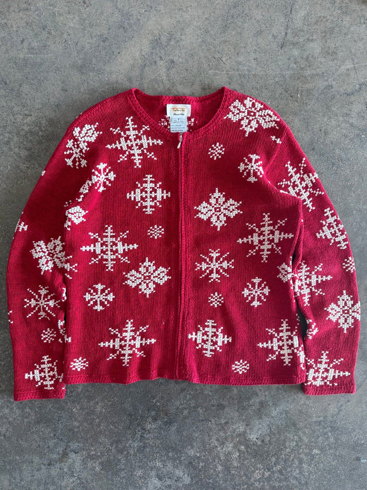 Snowflake Zip Up Cardigan - S