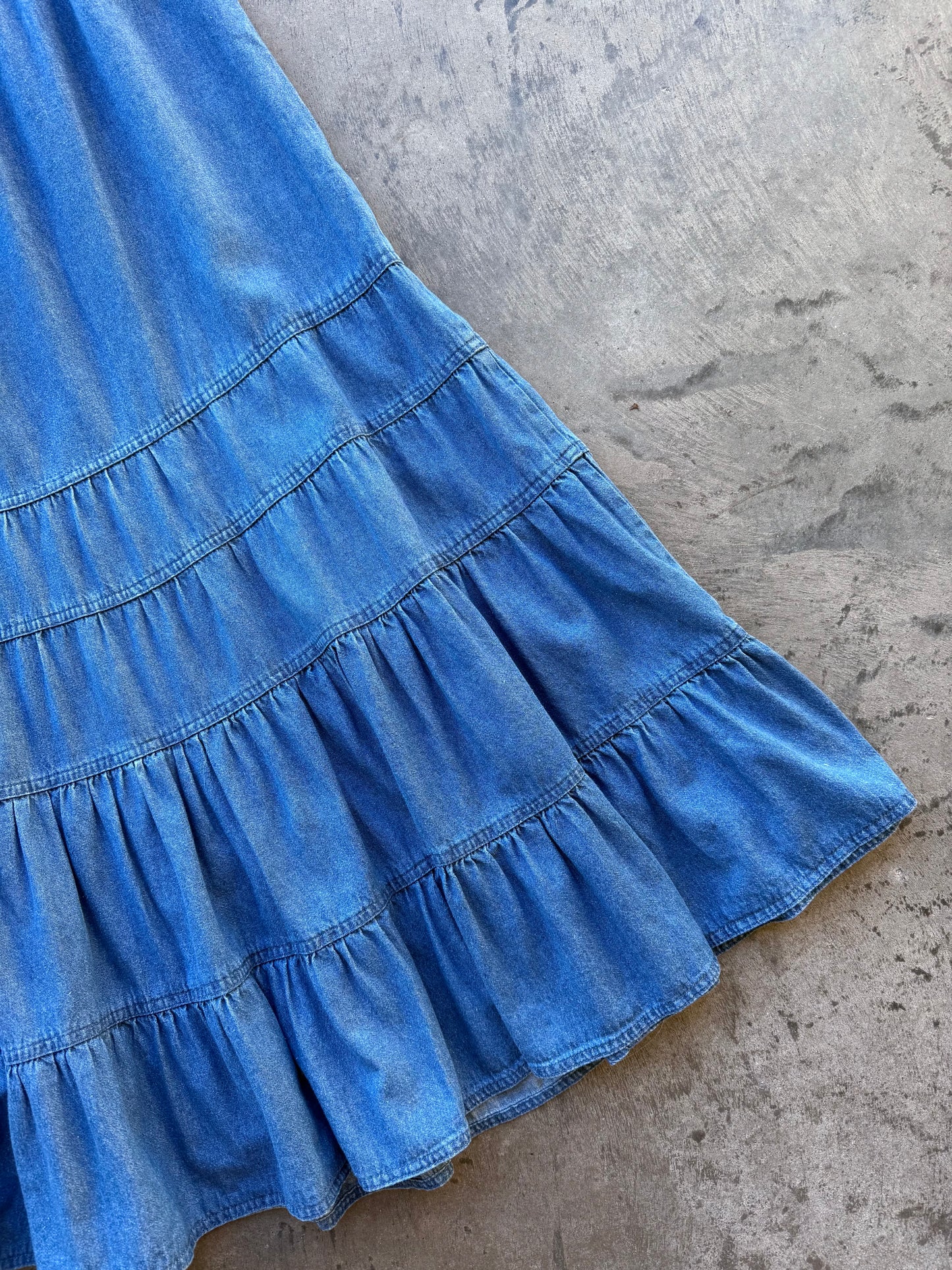 Denim Maxi Skirt - M