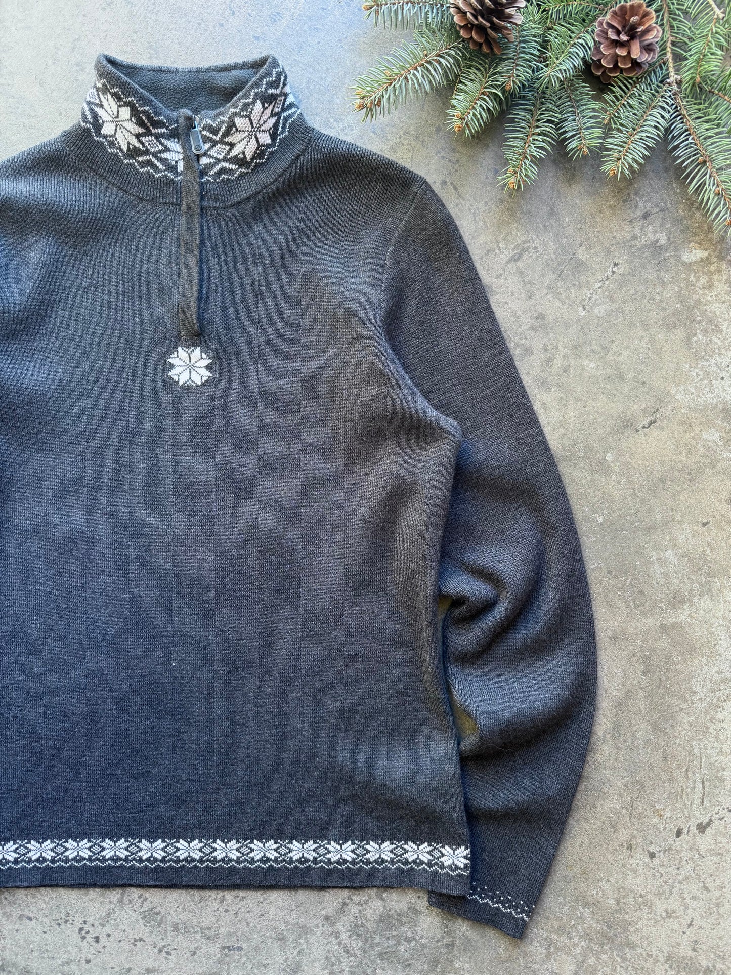 Nordic Knit Quarterzip - L