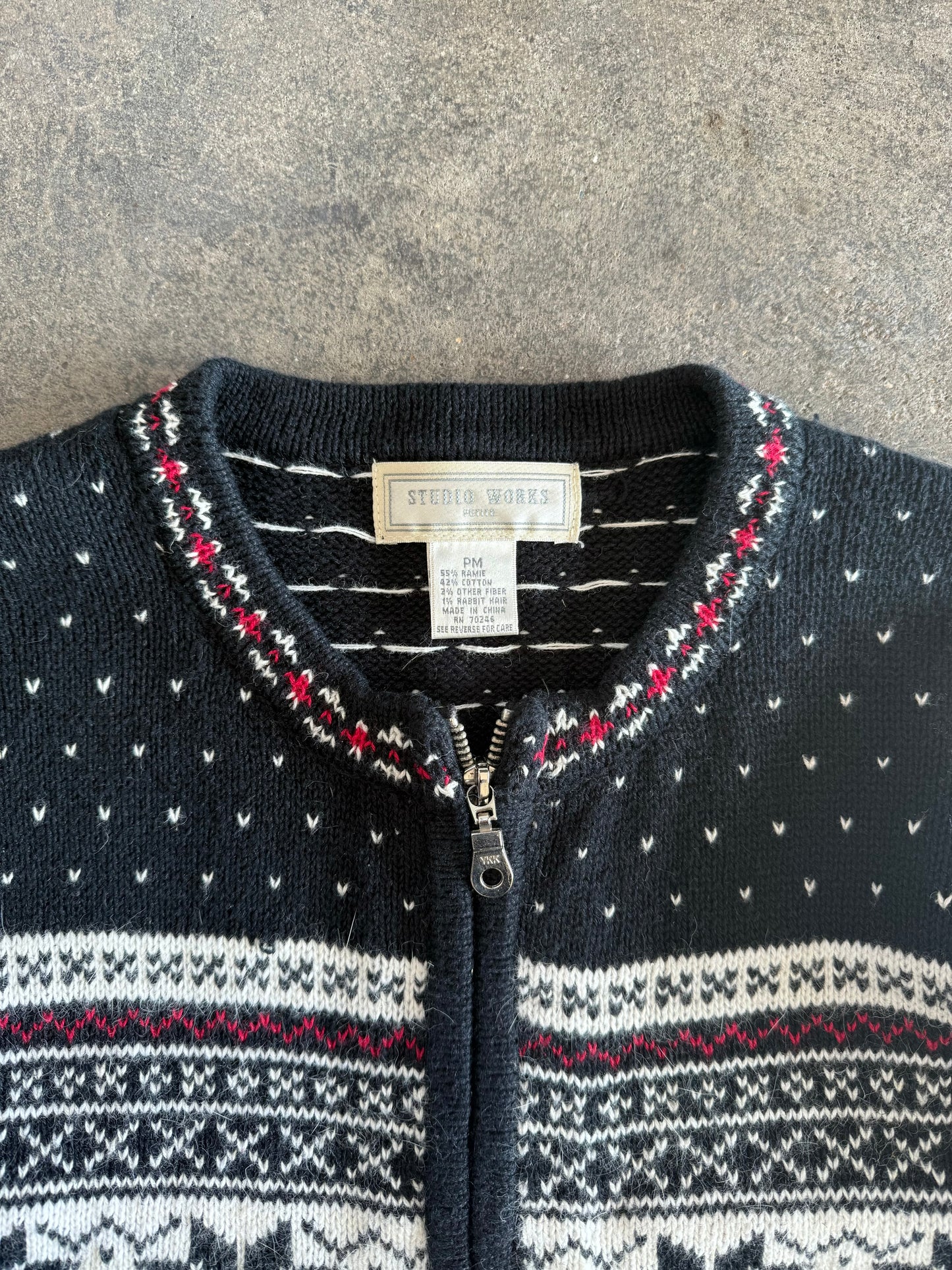 Nordic Zip Up Cardigan - M