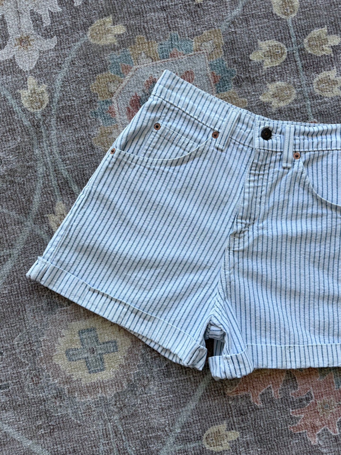 Pinstripe Levi’s Denim Shorts - 26” x 3”