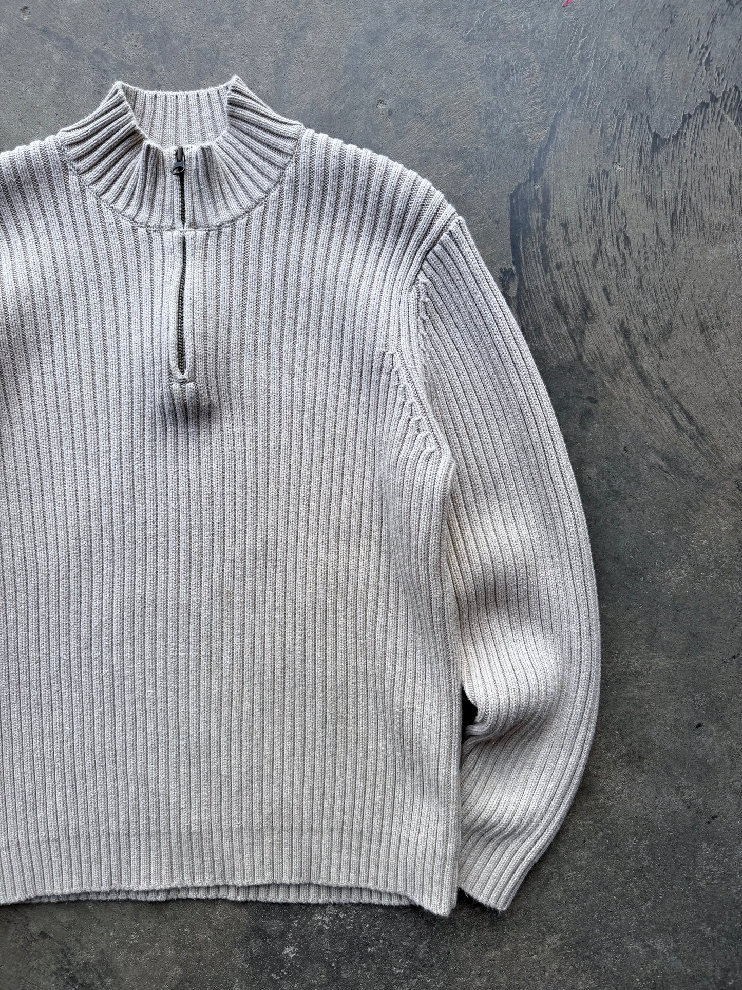 Quarter Zip Sweater - L
