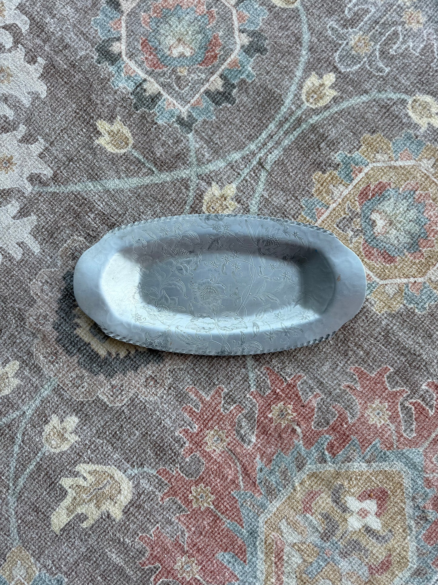 Silver Flower Tray