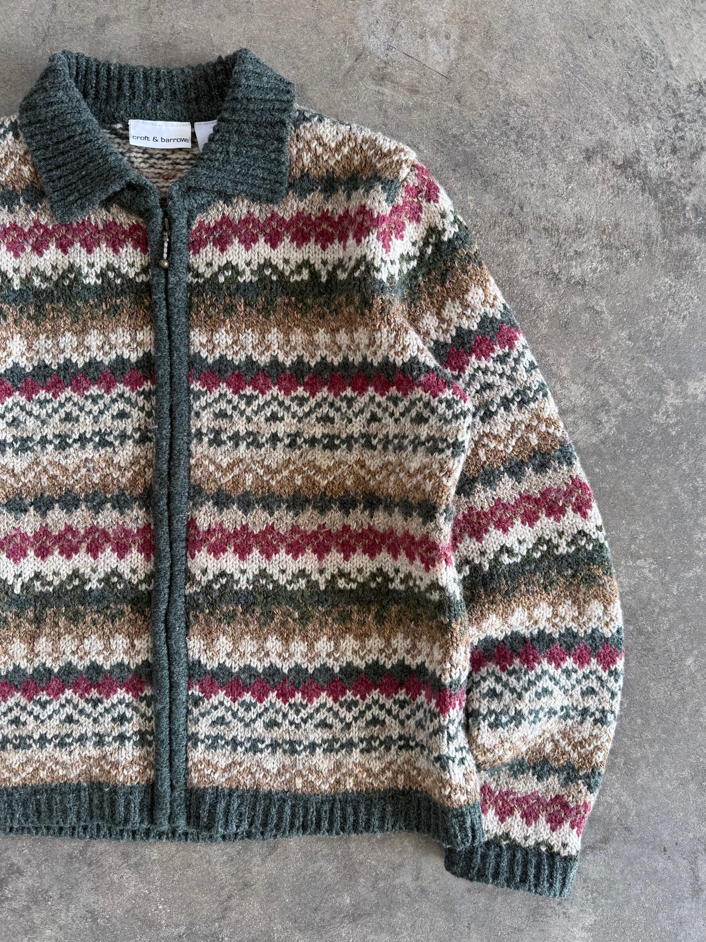 Zip Up Cardigan - L