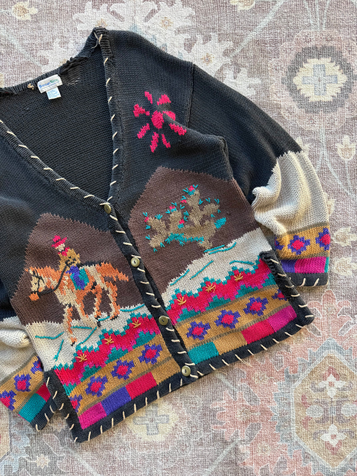 Distressed Western Cardigan - L