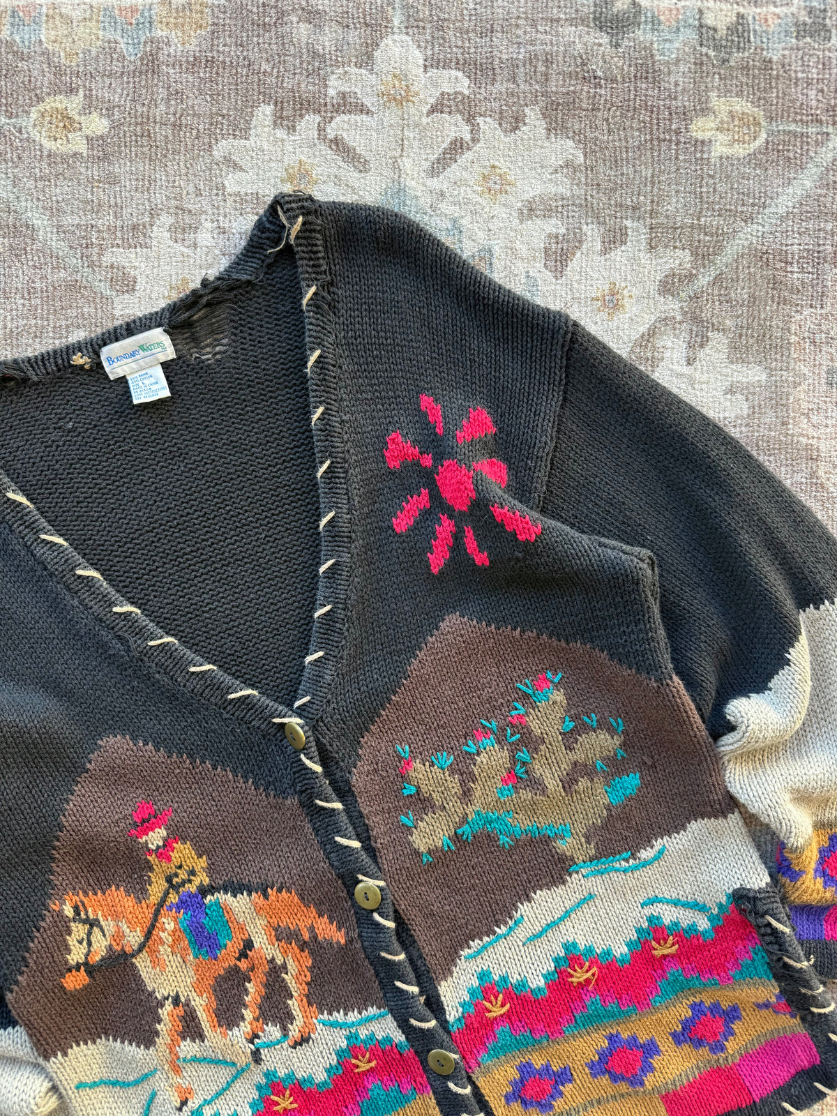 Distressed Western Cardigan - L