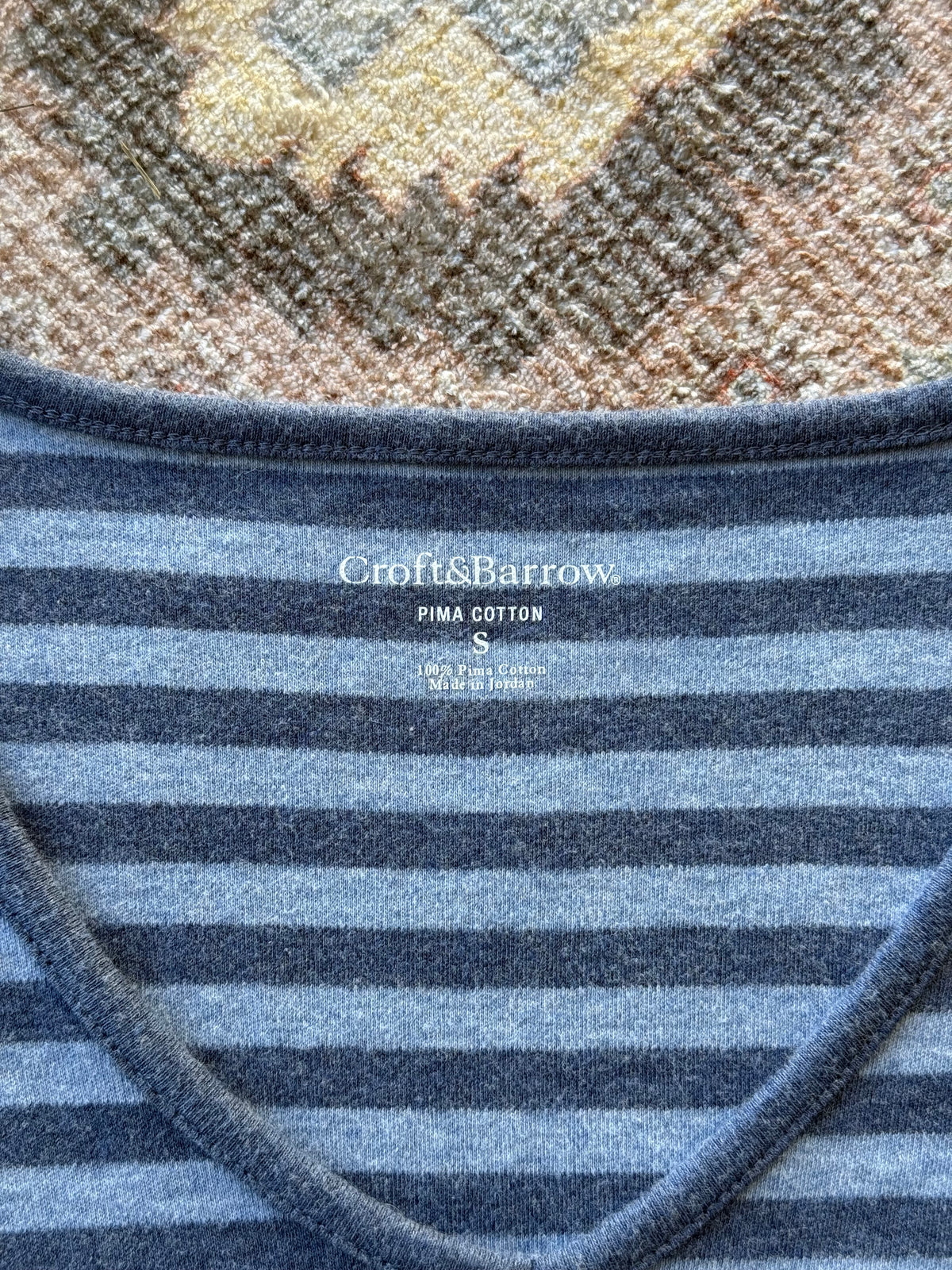 Striped 3/4 Sleeve Top - S