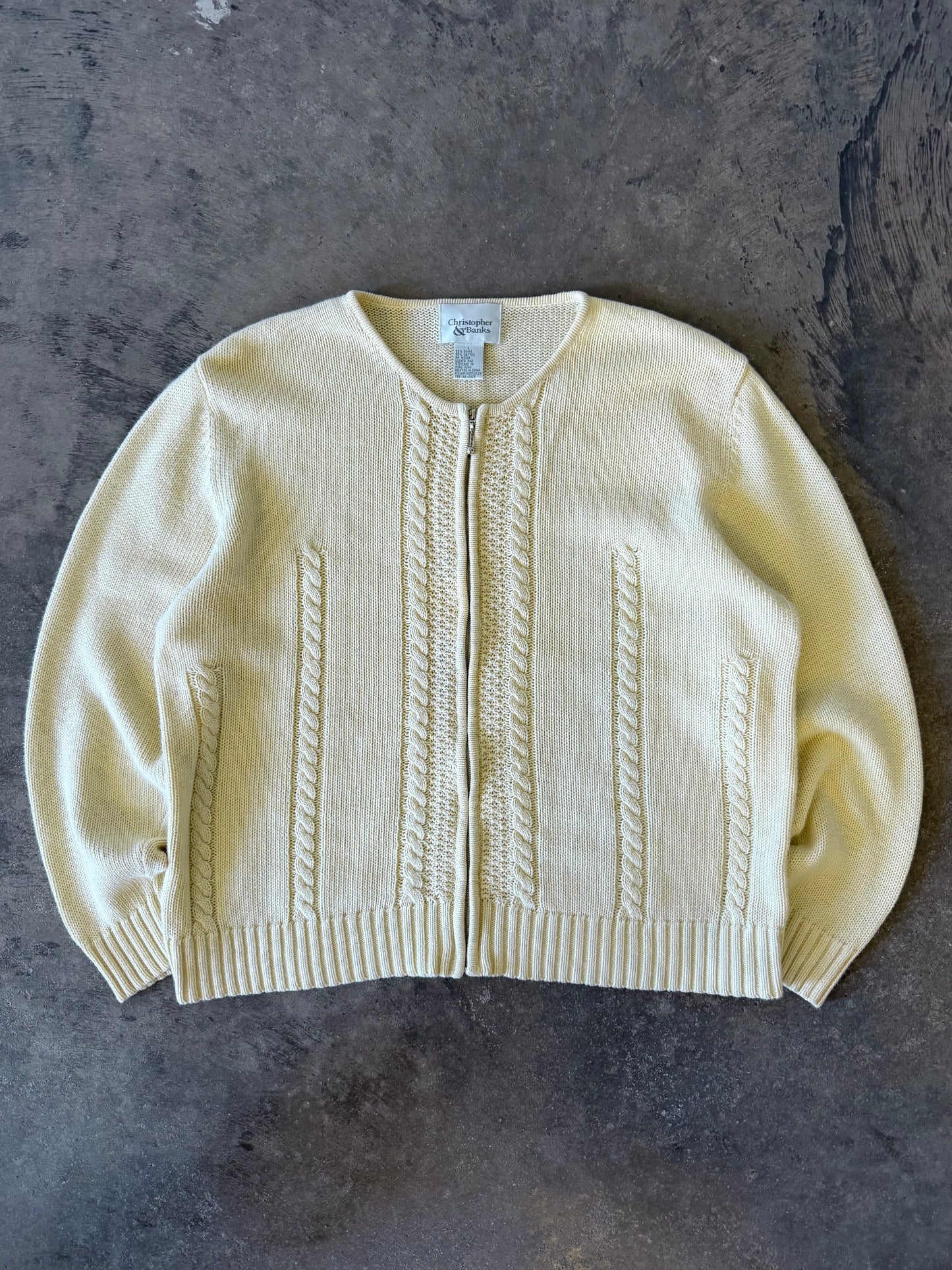 Zip Up Cardigan - L