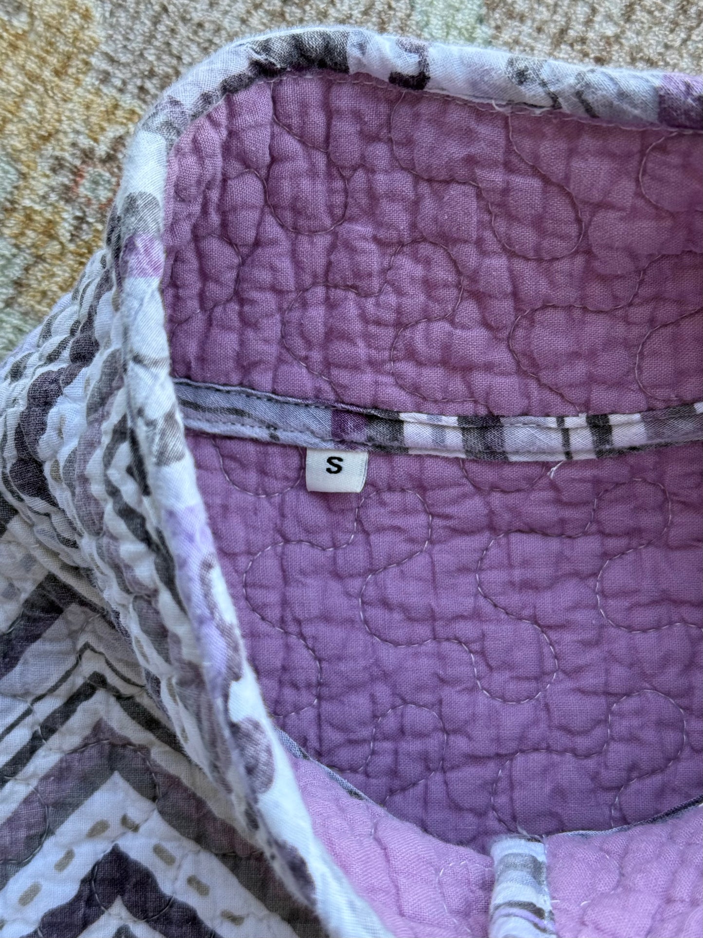Quilt Snap Button Jacket - S