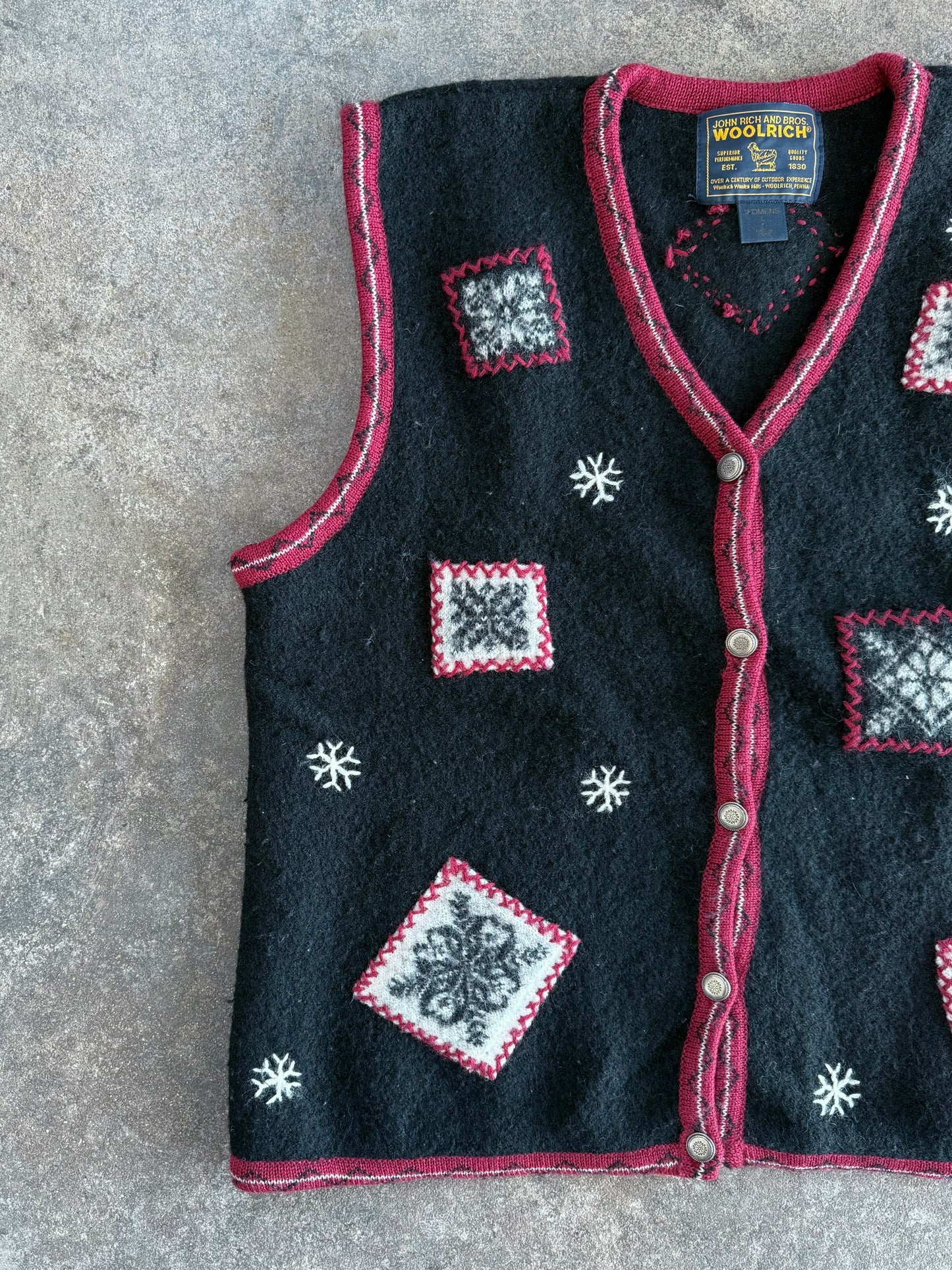 Snowflake Wool Vest - L