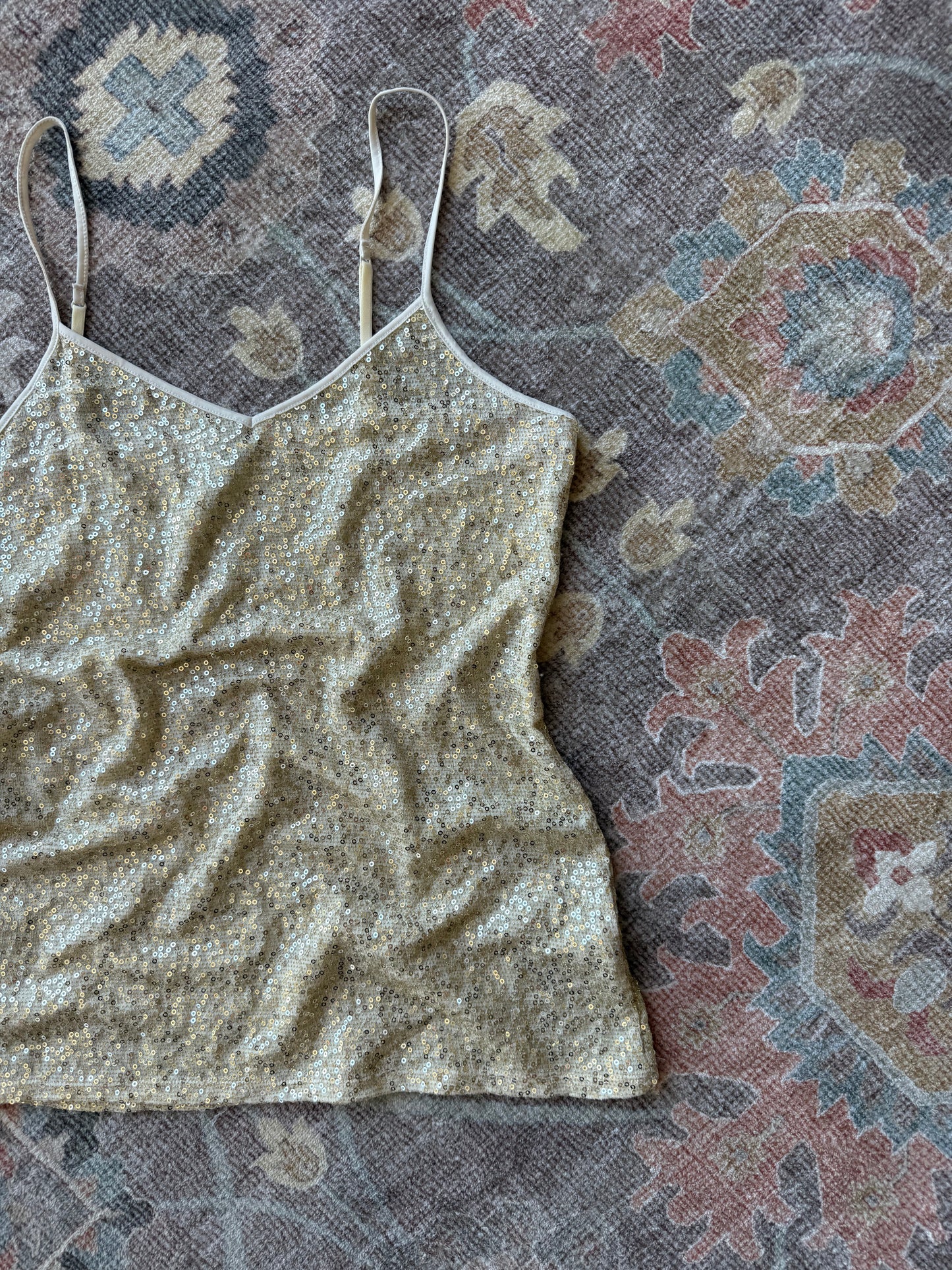 Gold Sequin Tank - S