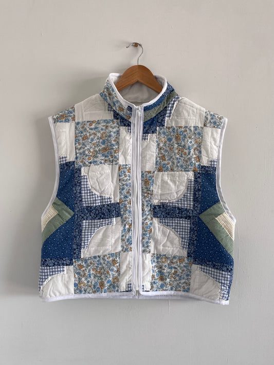 Quilt Zip Up Vest - L