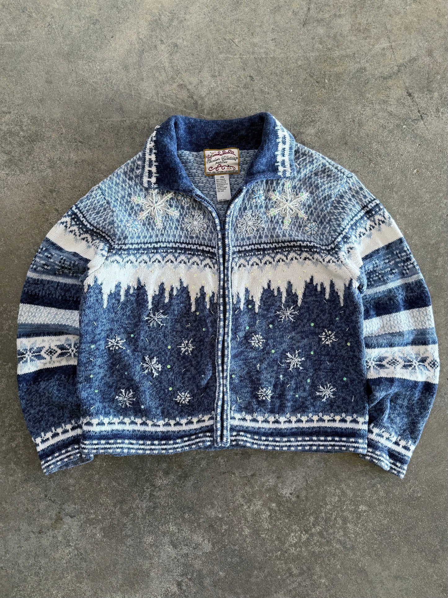 Snowflake Zip Up Cardigan - PM