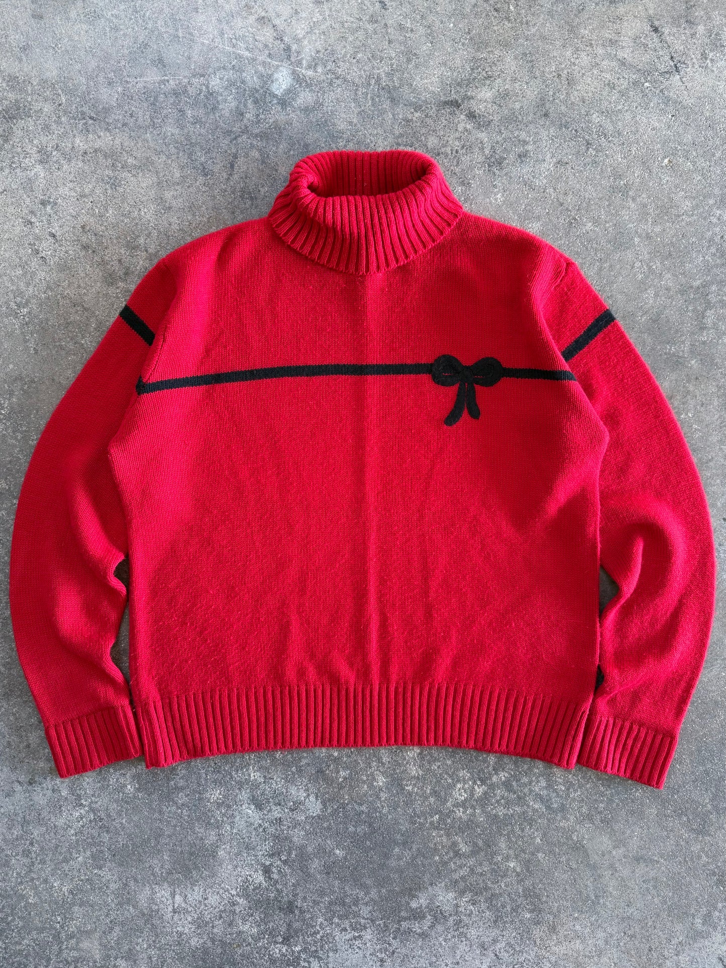 Bow Turtleneck Sweater - M