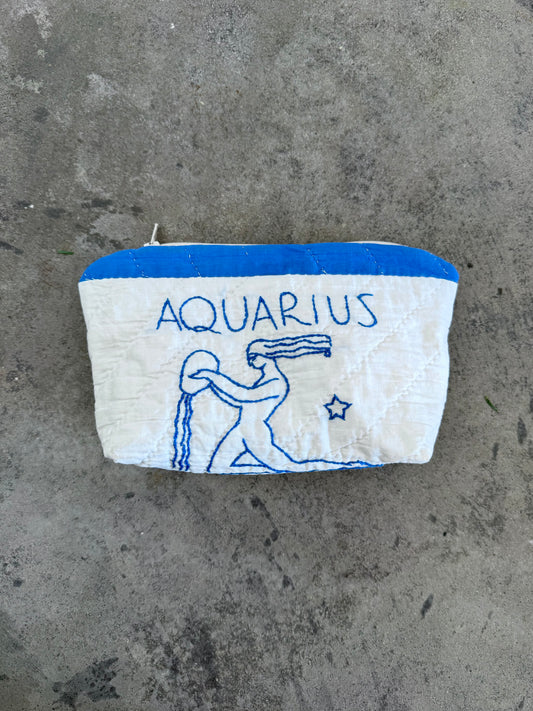 Aquarius Zodiac Small Makeup Bag