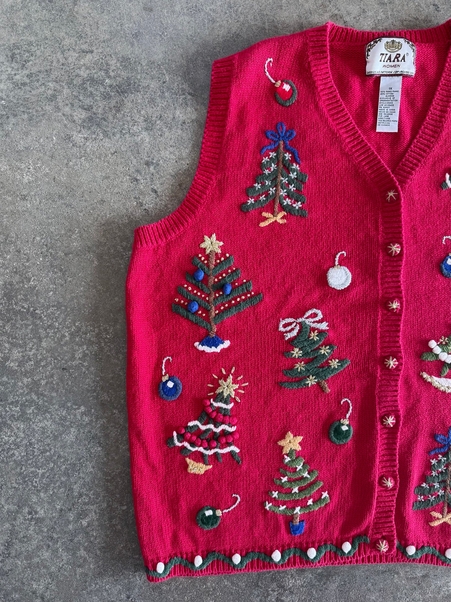 Christmas Tree Sweater Vest - XL