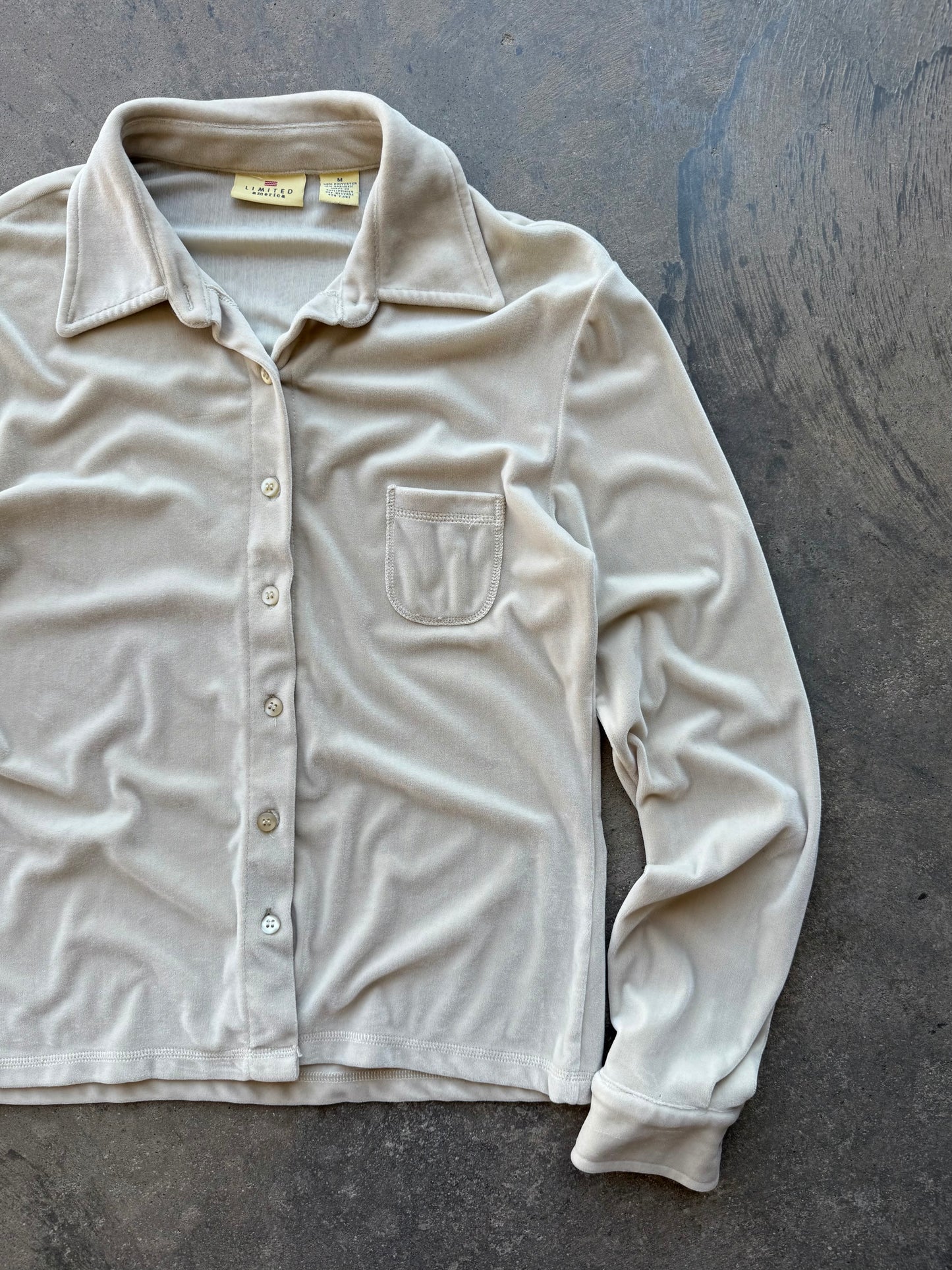 Velvet Button Down - M