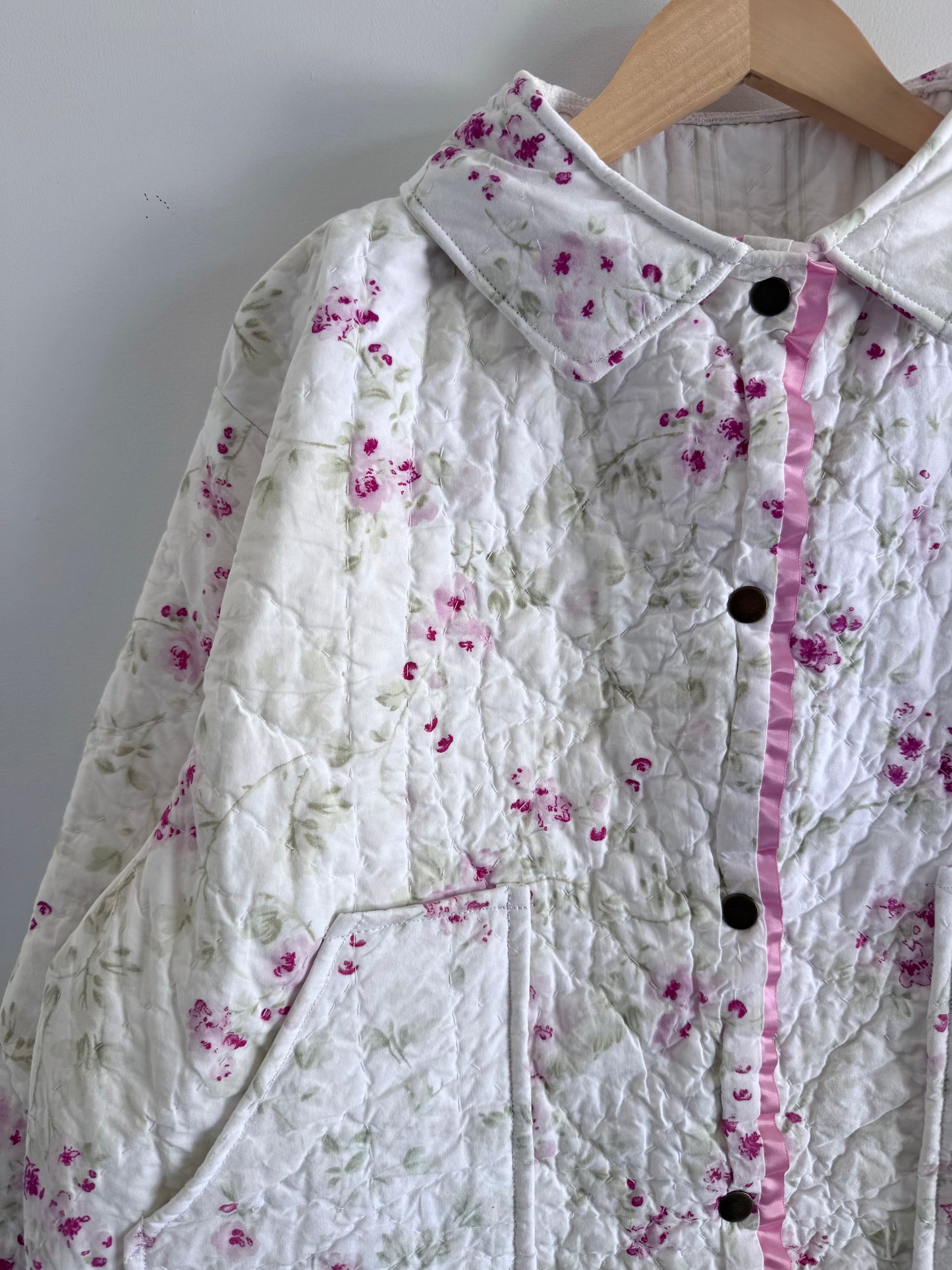 Quilt Button Snap Jacket - M