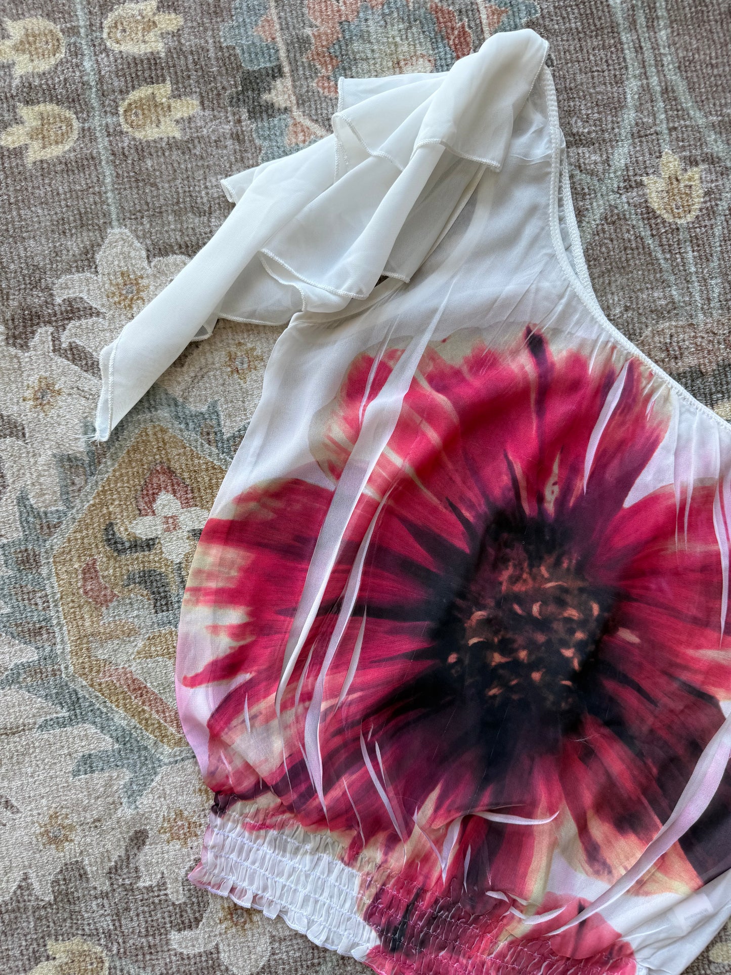 Sheer Flower Tank - M