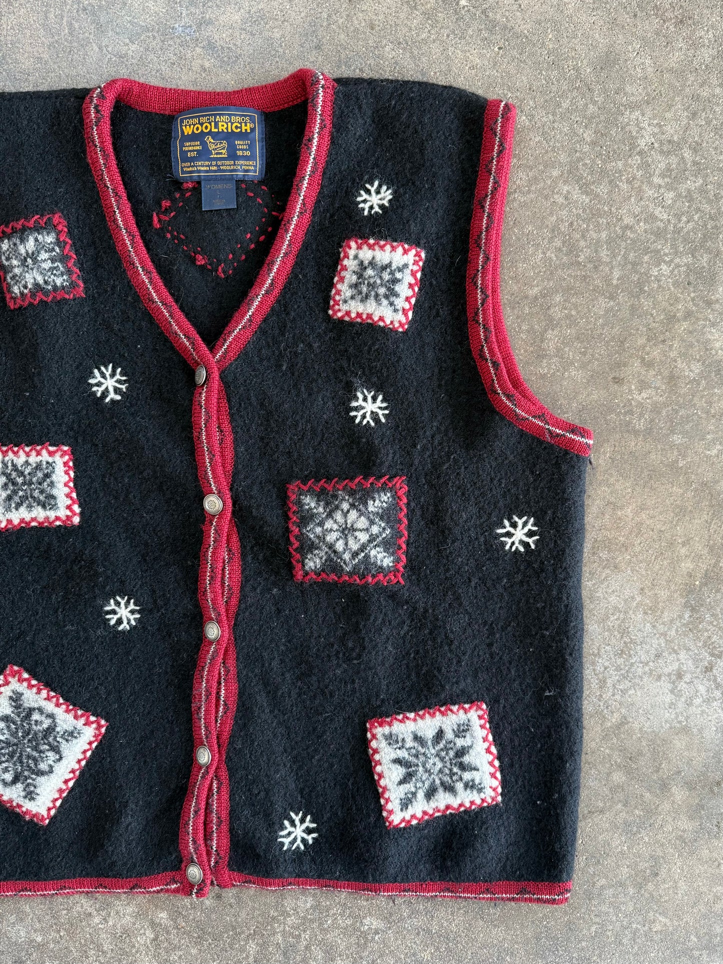 Snowflake Wool Vest - L