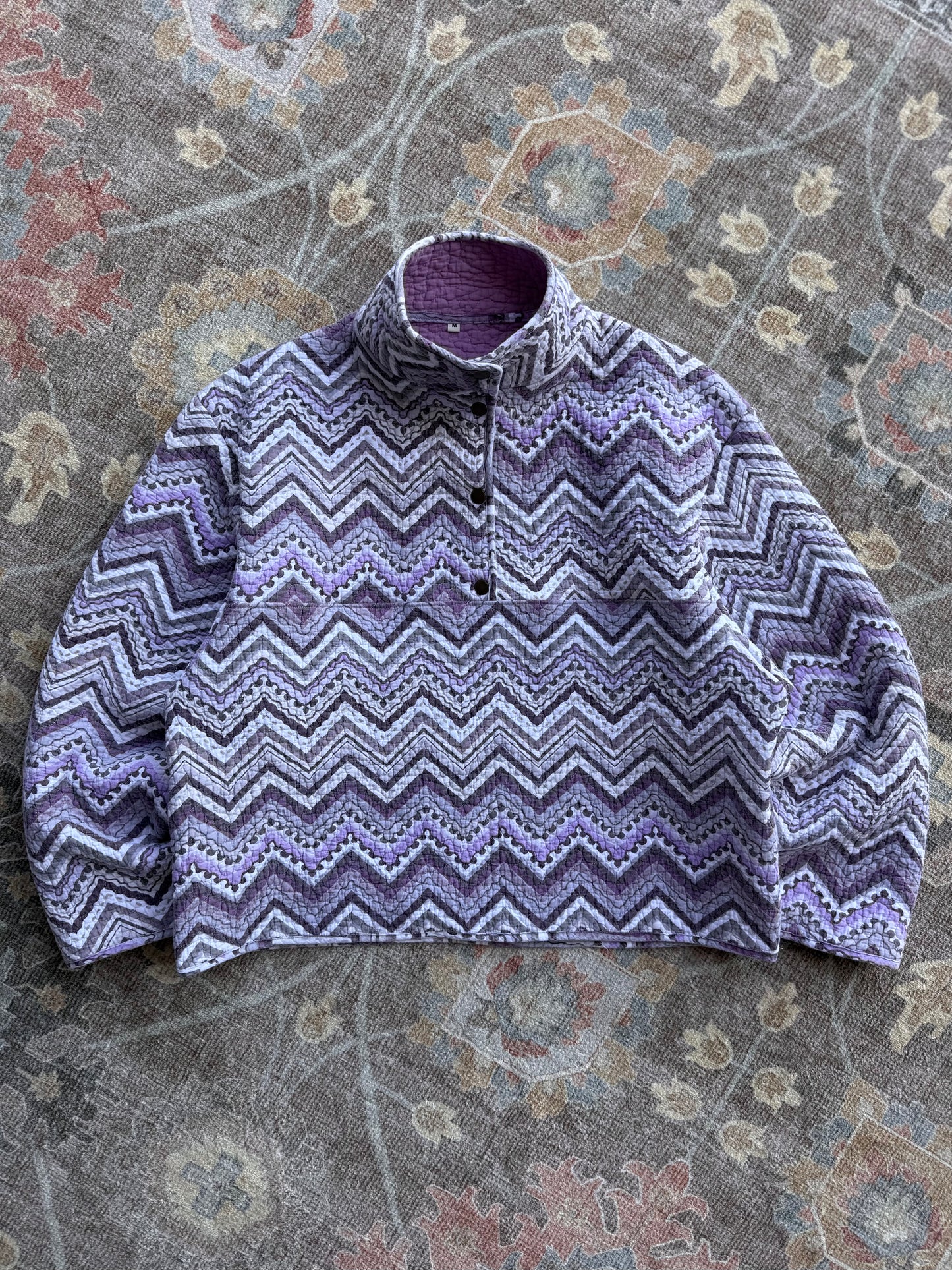 Quilt Snap Button Pullover - M