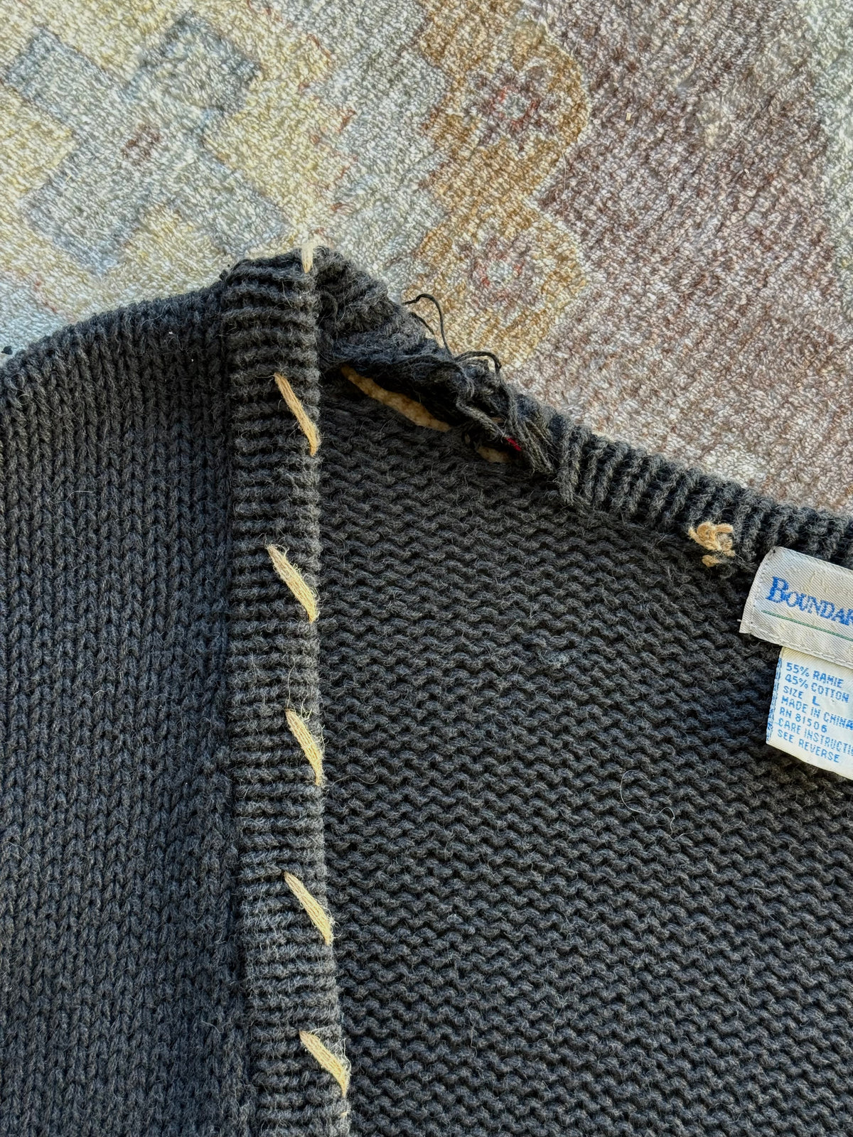 Distressed Western Cardigan - L